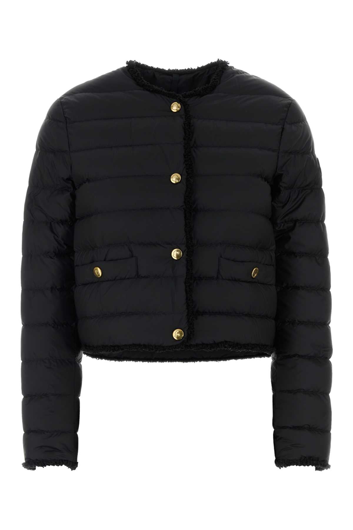 Moncler Women Black Nylon Fleurs Down Jacket MONCLER