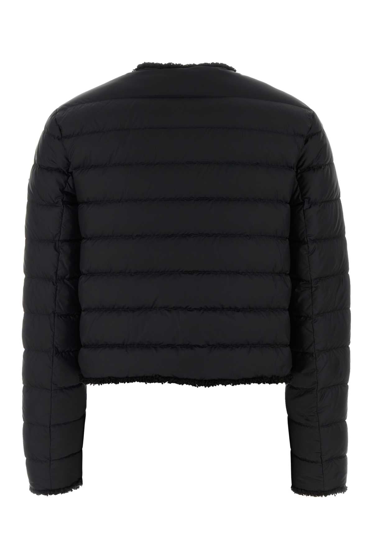 Moncler Women Black Nylon Fleurs Down Jacket MONCLER
