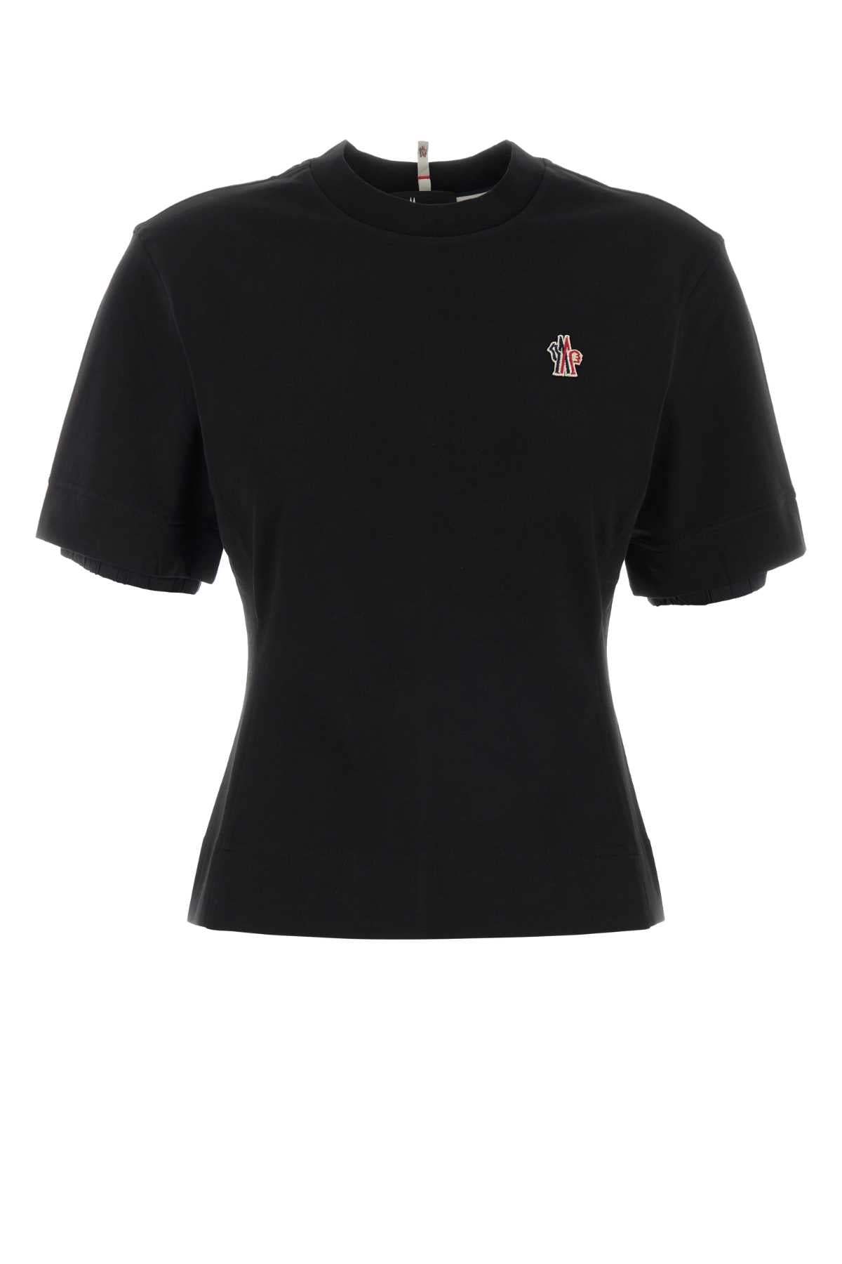 Moncler Grenoble Women Black Stretch Cotton T-Shirt MONCLER GRENOBLE