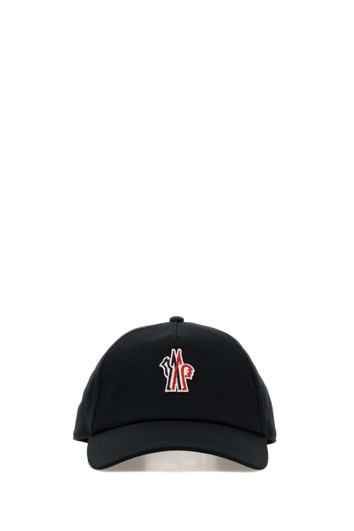 Moncler Grenoble Men Black Cotton Baseball Cap MONCLER GRENOBLE