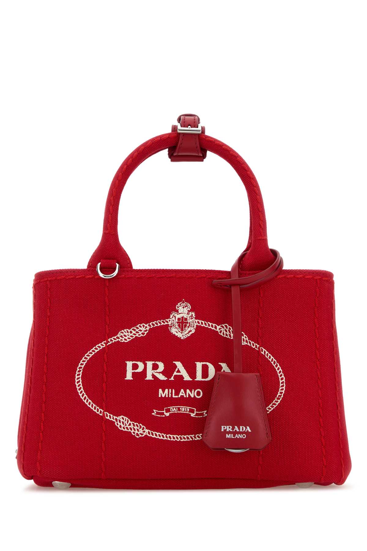 Prada Women Red Canvas Mini Prada Jardiniã¨Re Handbag PRADA