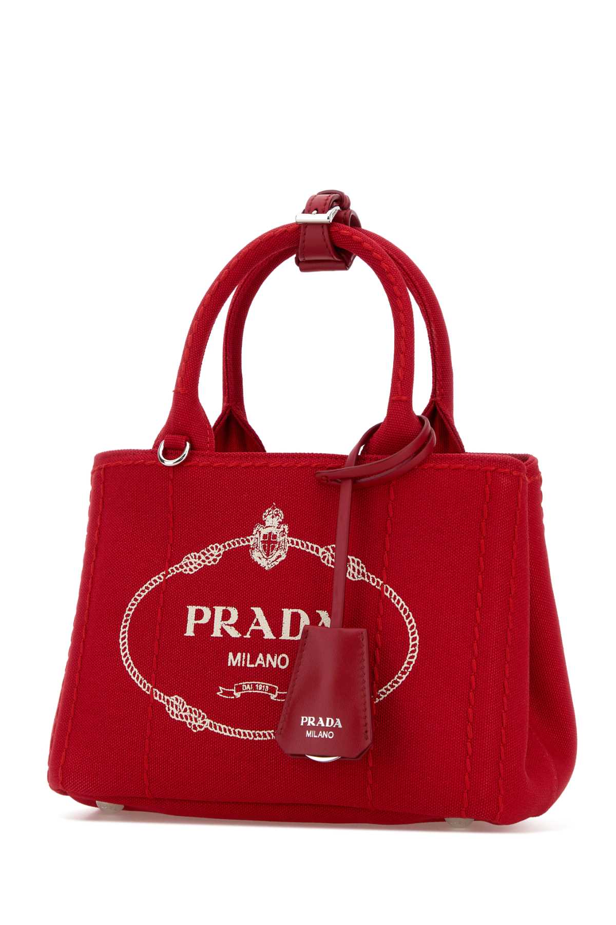 Prada Women Red Canvas Mini Prada Jardiniã¨Re Handbag PRADA