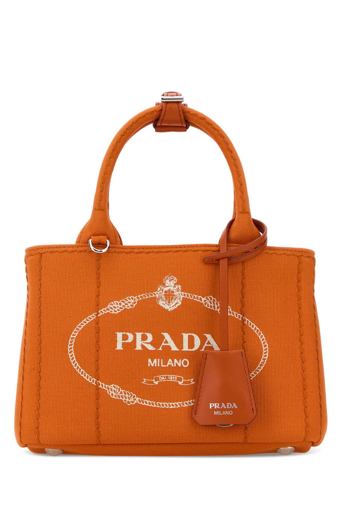 Prada Women Orange Canvas Mini Prada Jardiniã¨Re Handbag PRADA