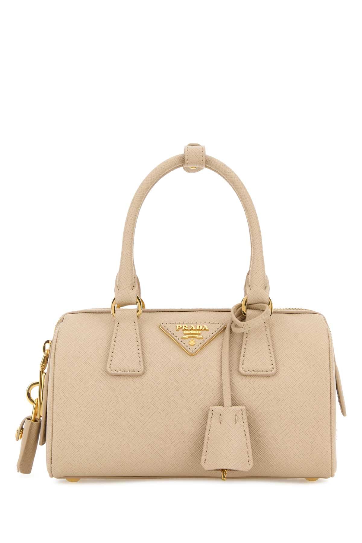 Prada Women Sand Leather Handbag PRADA
