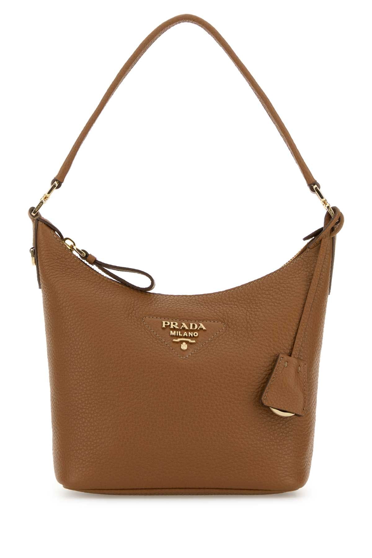 Prada Women Camel Leather Shoulder Bag PRADA