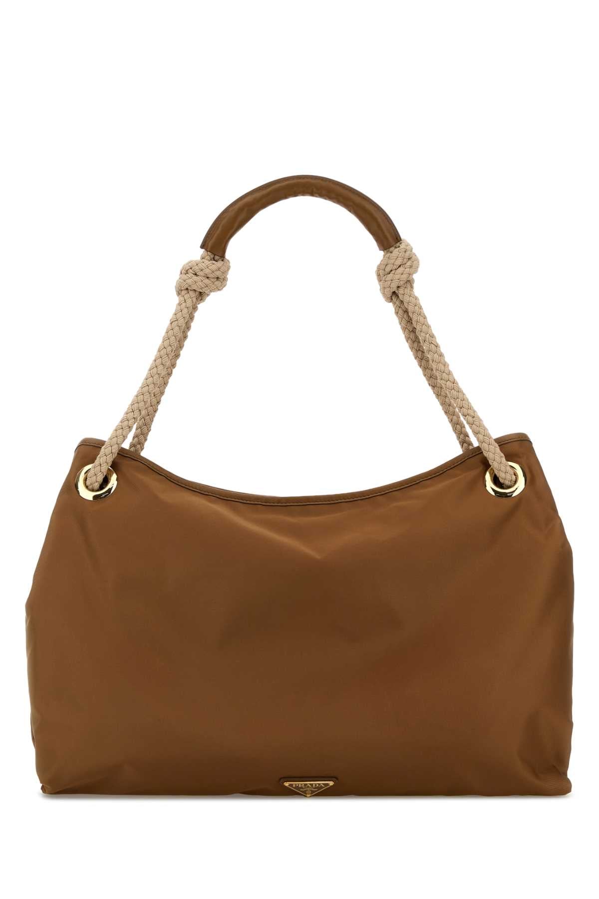 Prada Women Caramel Fabric Shopping Bag PRADA