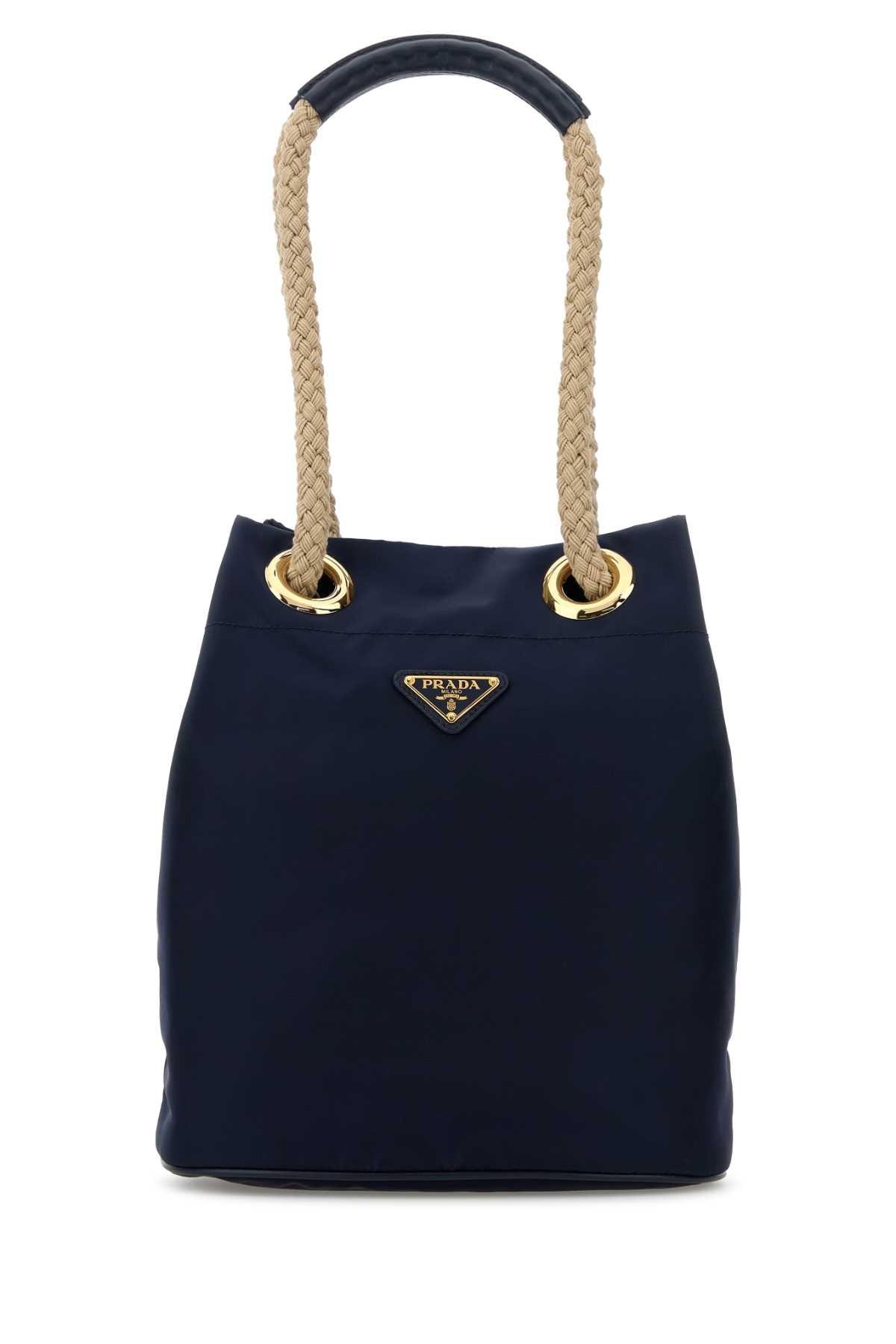Prada Women Navy Blue Re-Nylon Prada Mariner Bucket Bag PRADA