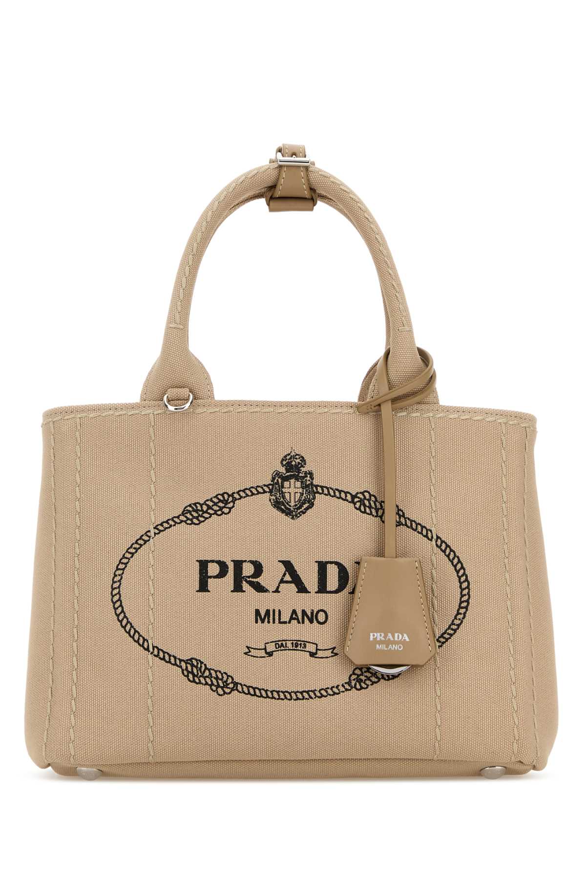 Prada Women Beige Canvas Small Prada Jardiniã¨Re Handbag PRADA