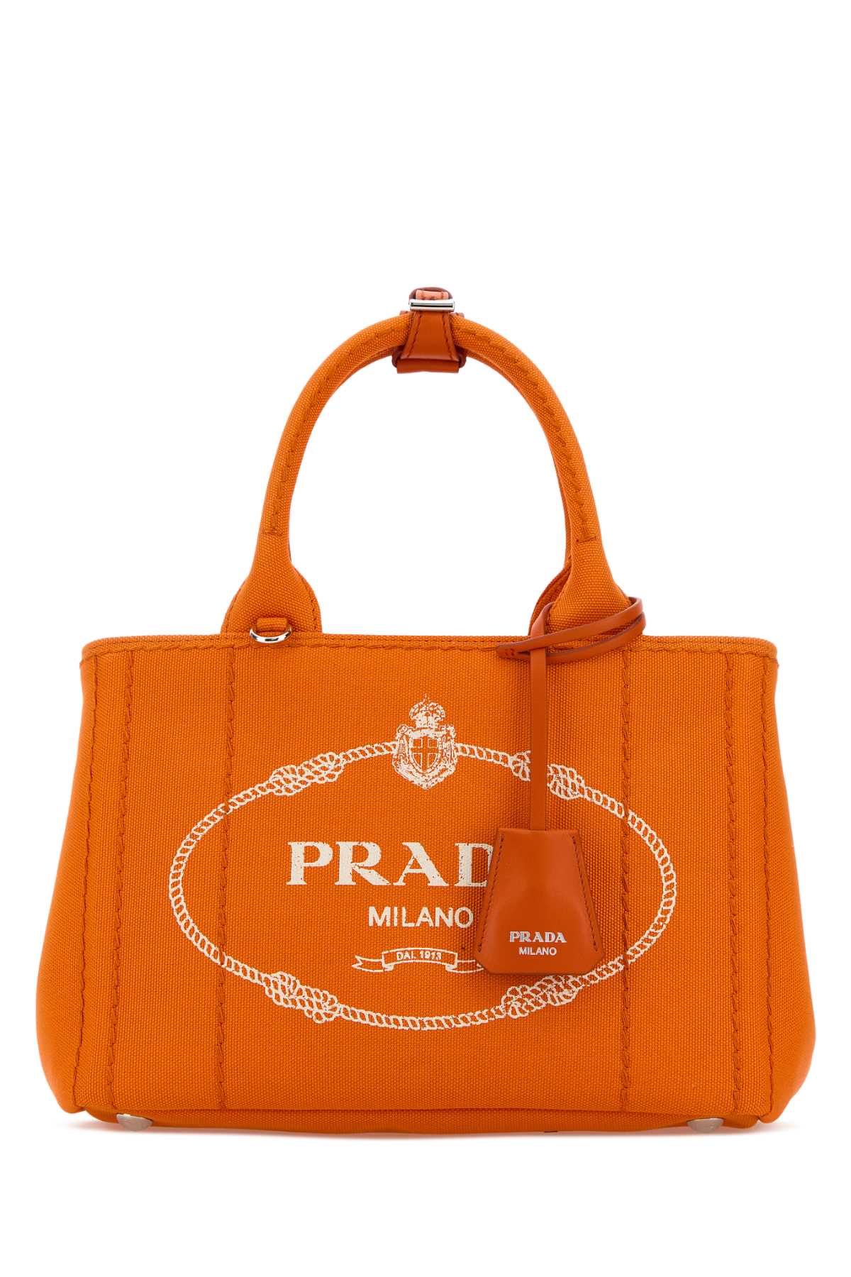 Prada Women Orange Canvas Small Prada Jardiniã¨Re Handbag PRADA