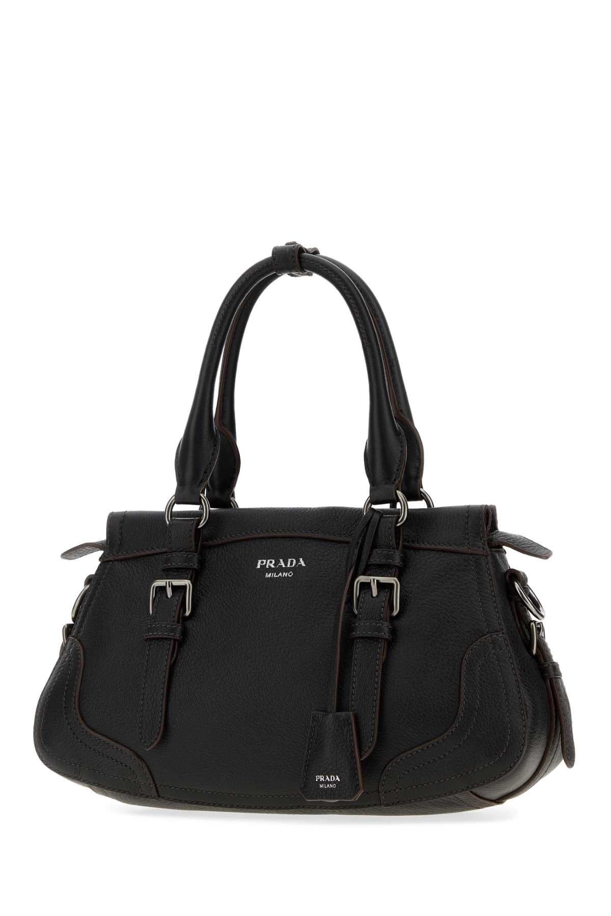 Prada Women Black Leather Large Handbag PRADA