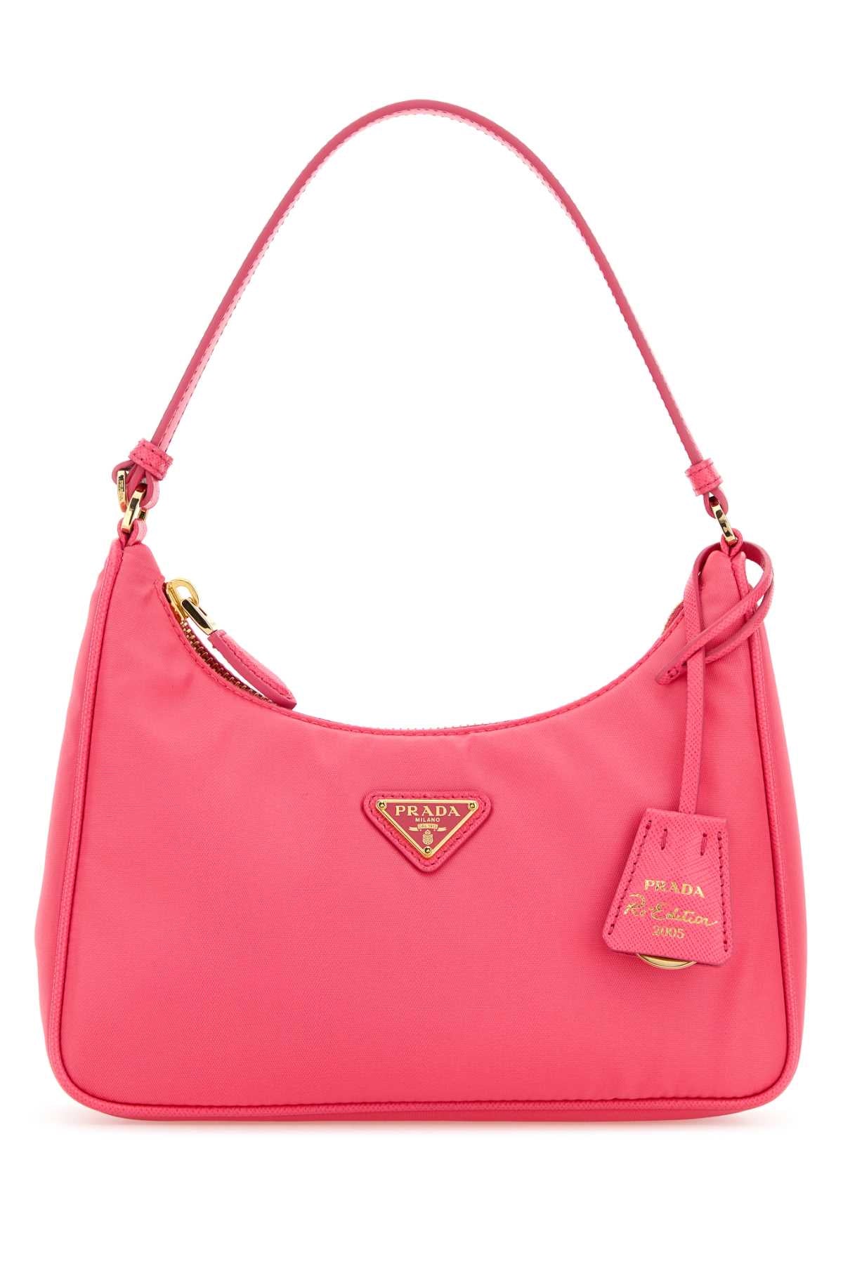 Prada Women Fluo Pink Re-Nylon Prada Re-Edition 2005 Shoulder Bag PRADA