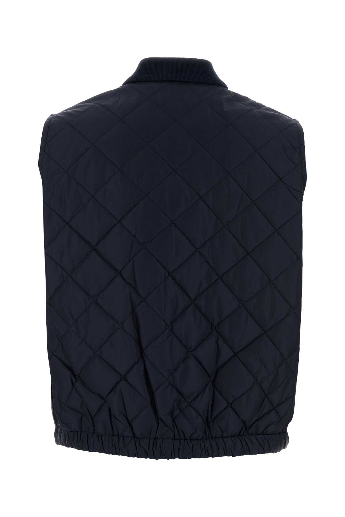 Prada Women Navy Blue Re-Nylon Sleeveless Jacket PRADA