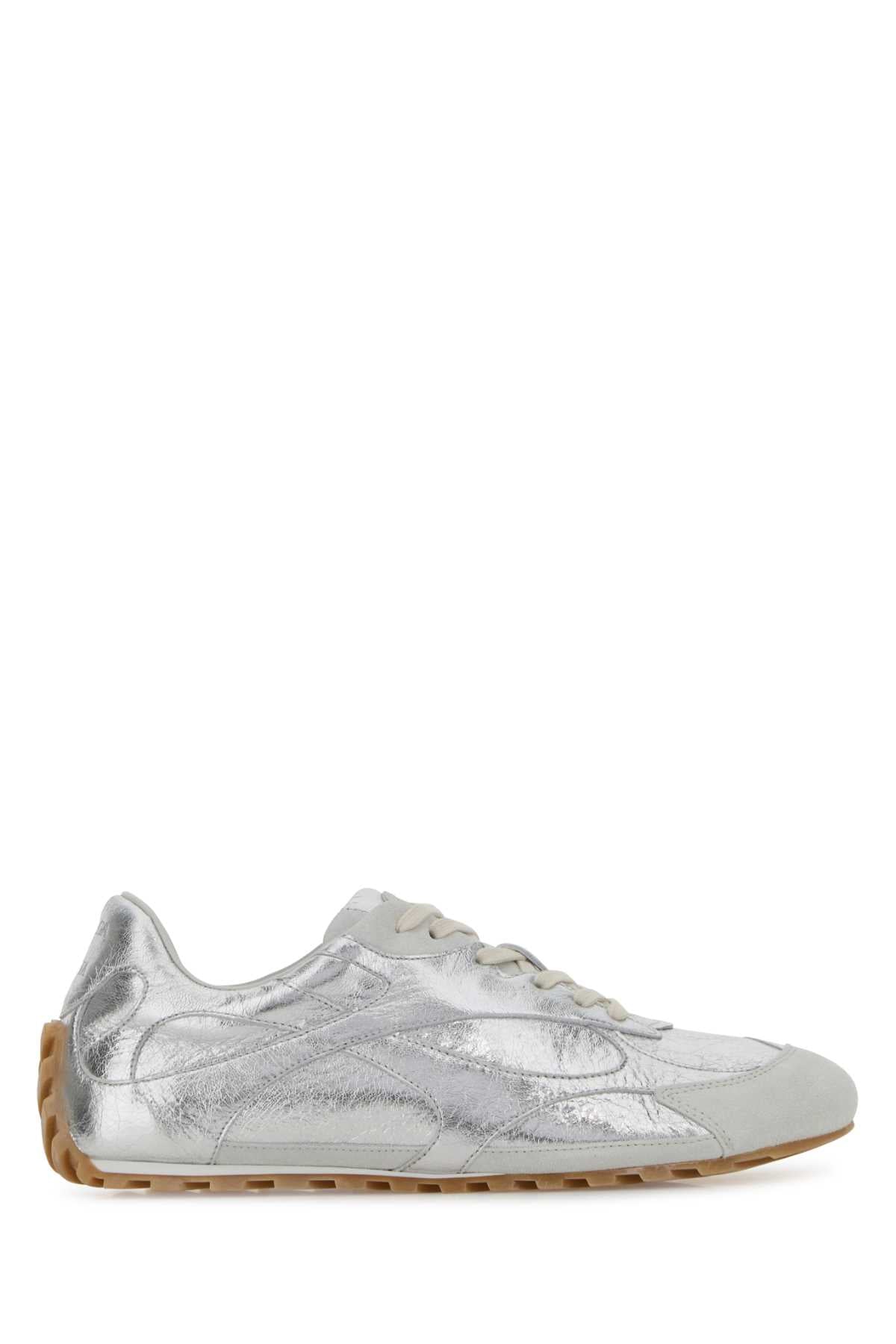 Bottega Veneta Women Silver Leather Orbit Flash Sneakers BOTTEGA VENETA