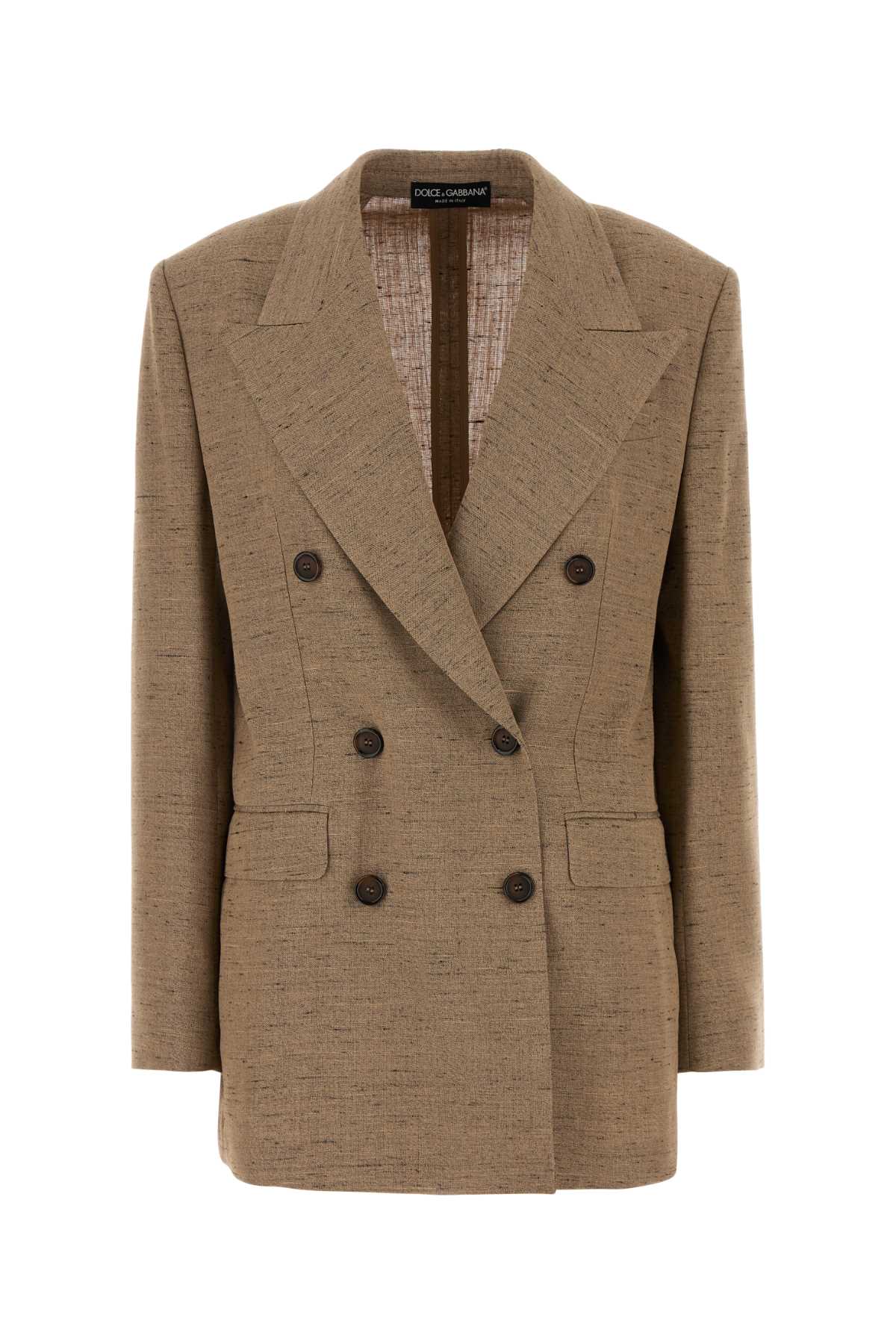 Dolce & Gabbana Women Biscuit Tweed Blazer DOLCE & GABBANA
