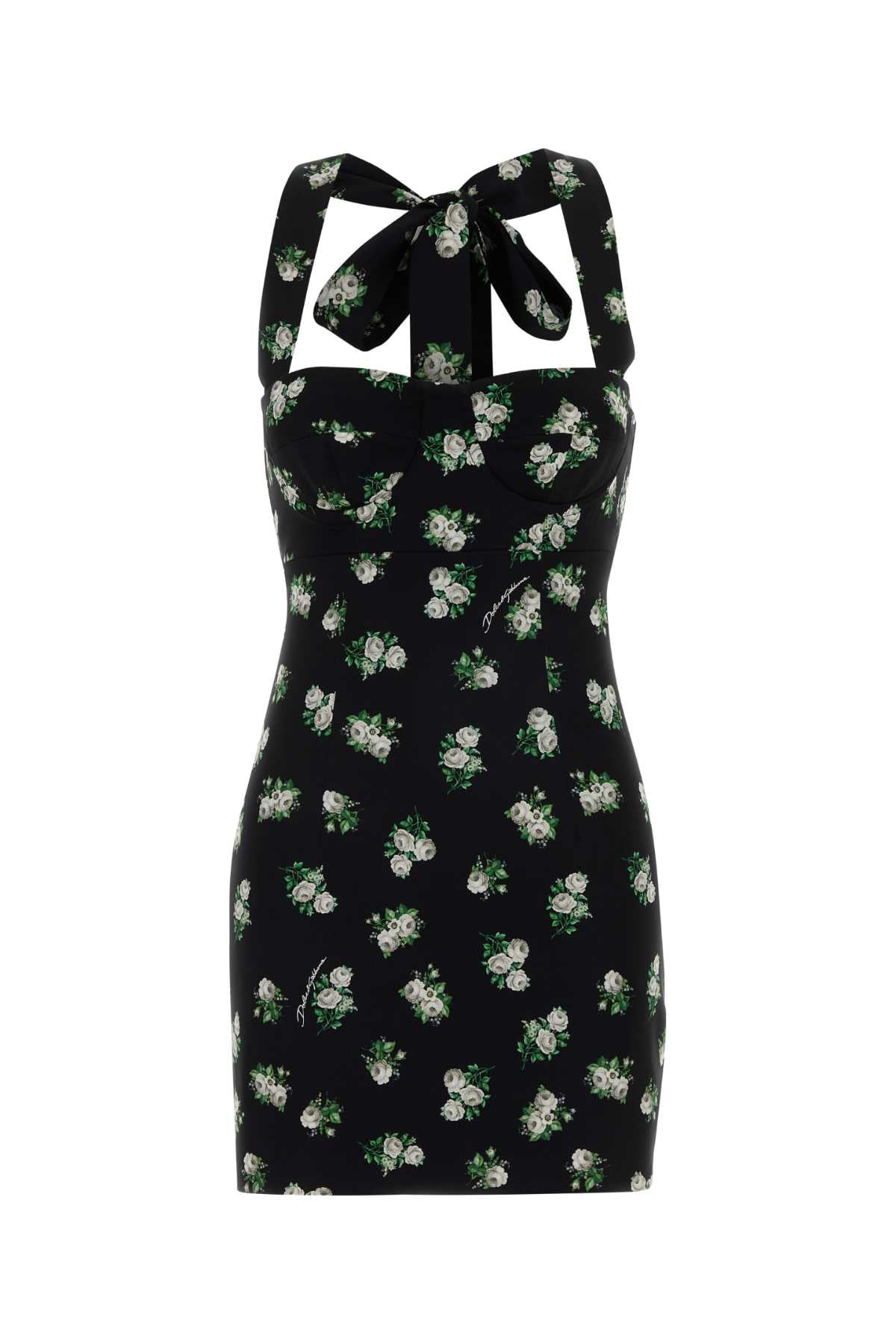 Dolce & Gabbana Women Printed Stretch Crepe Mini Dress DOLCE & GABBANA