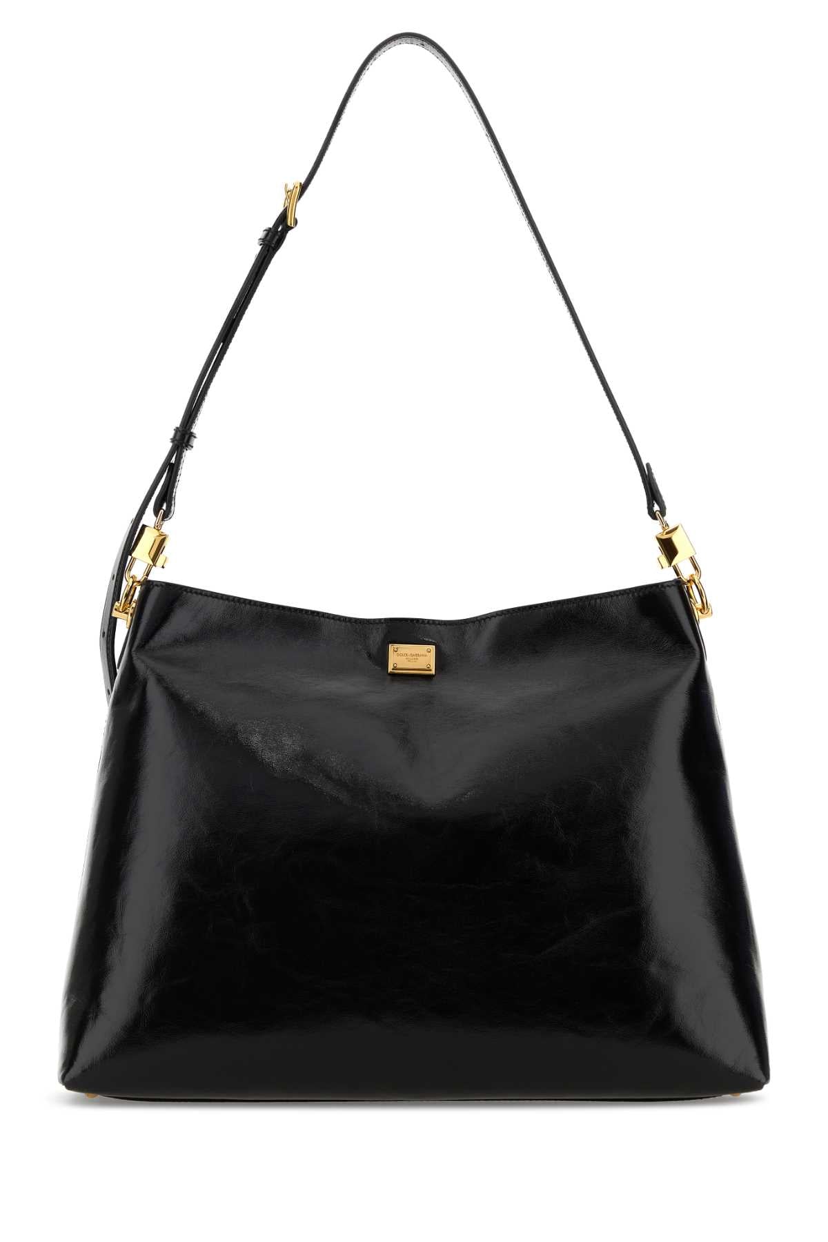Dolce & Gabbana Women Black Leather Large Vittoria Shopping Bag DOLCE & GABBANA