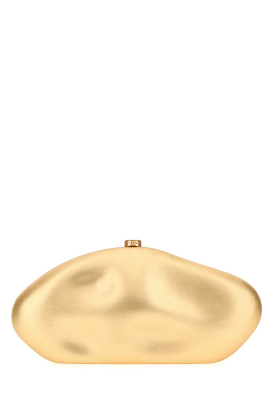 Cult Gaia Women Gold Nappa Leather Caldera Clutch