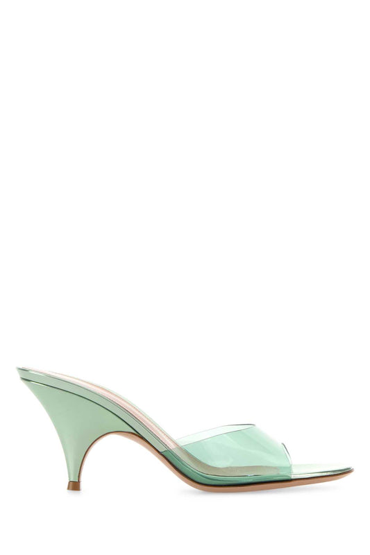 Gianvito Rossi Women Green Pvc Sofia Mules GIANVITO ROSSI