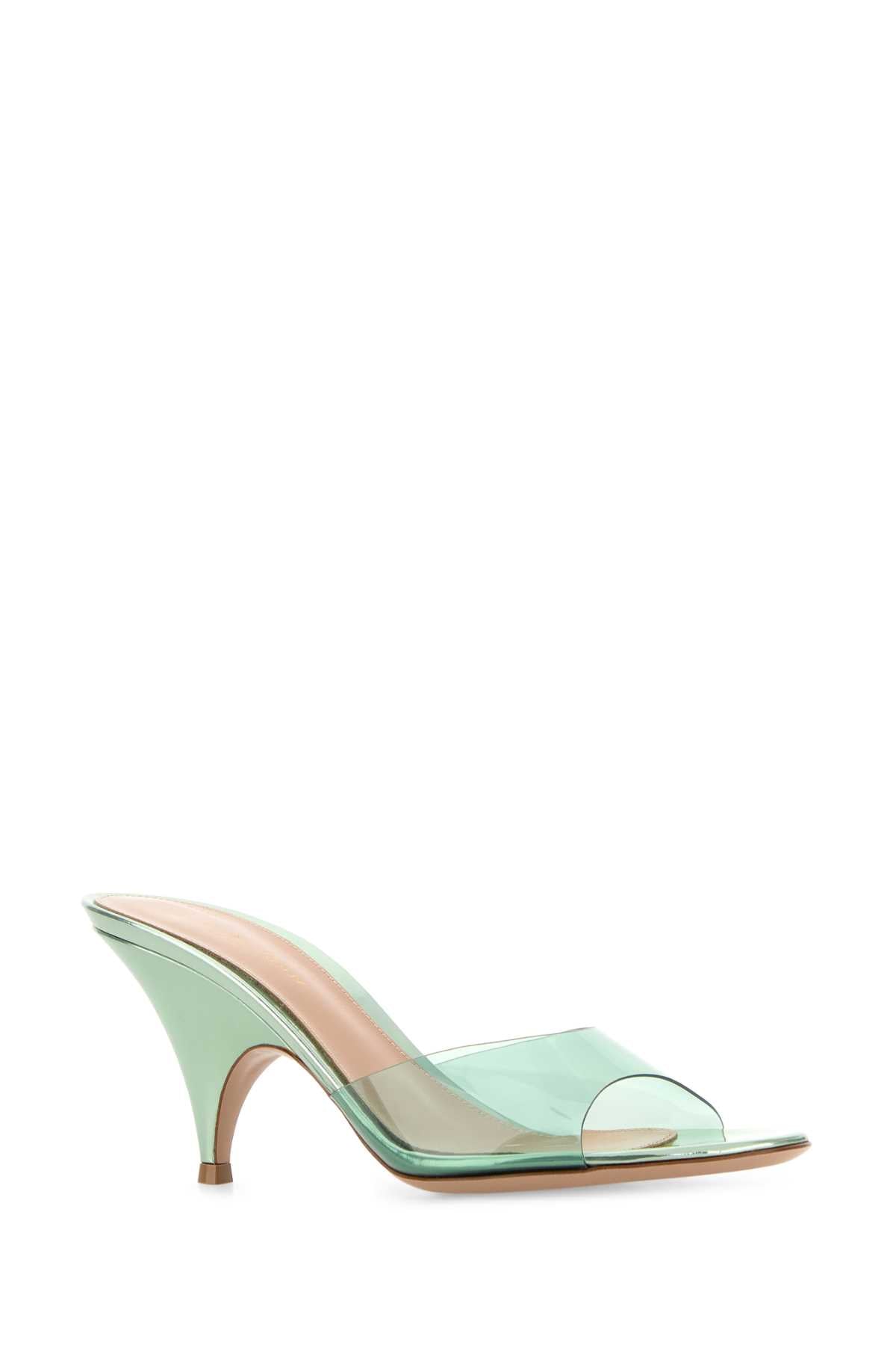Gianvito Rossi Women Green Pvc Sofia Mules GIANVITO ROSSI