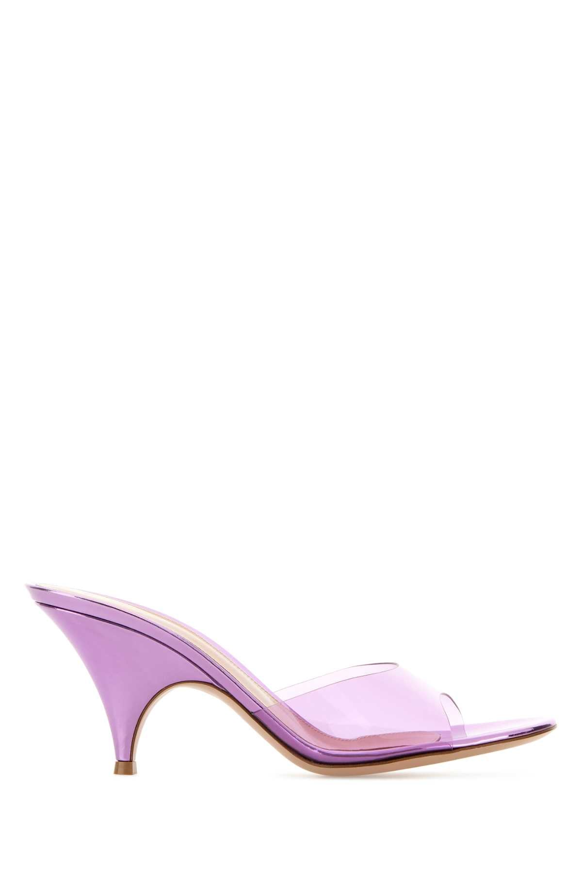 Gianvito Rossi Women Lilac Pvc Sofia Mules GIANVITO ROSSI