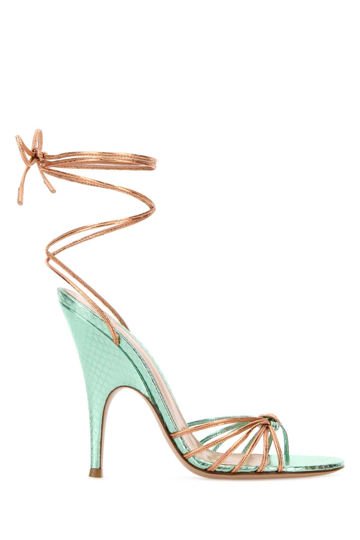 Gianvito Rossi Women Two-Tone Leather Malã¨ Sandals GIANVITO ROSSI