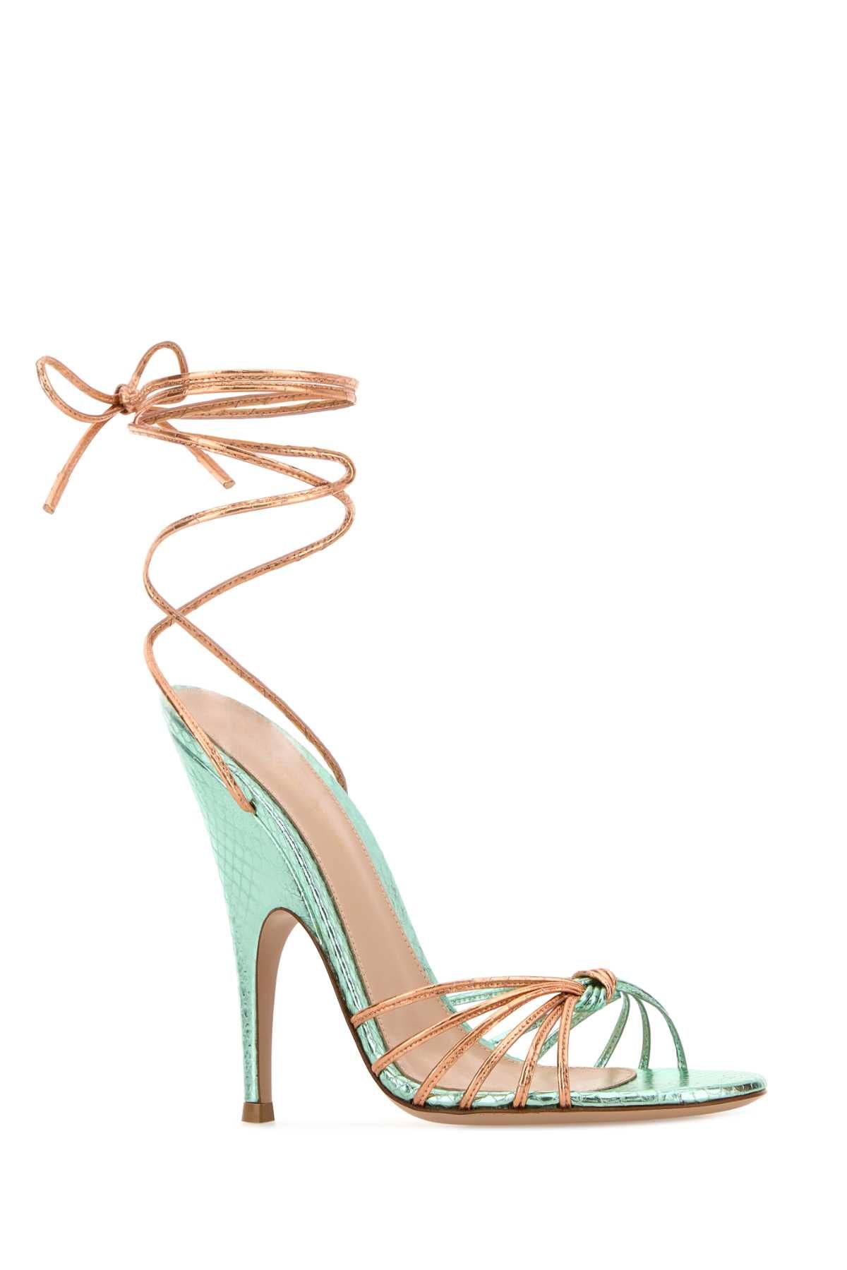 Gianvito Rossi Women Two-Tone Leather Malã¨ Sandals GIANVITO ROSSI