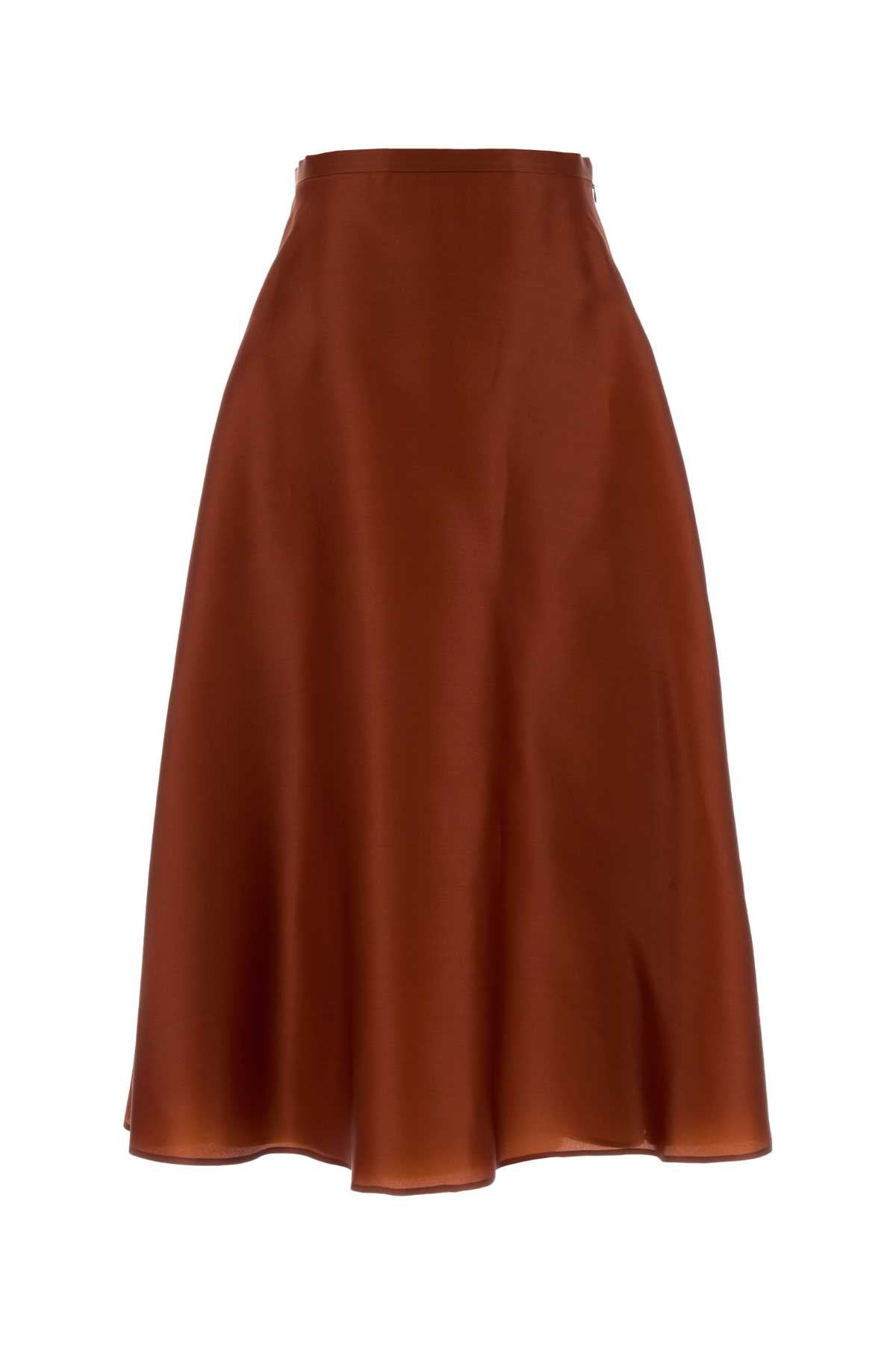 Alberta Ferretti Women Brick Silk Skirt ALBERTA FERRETTI