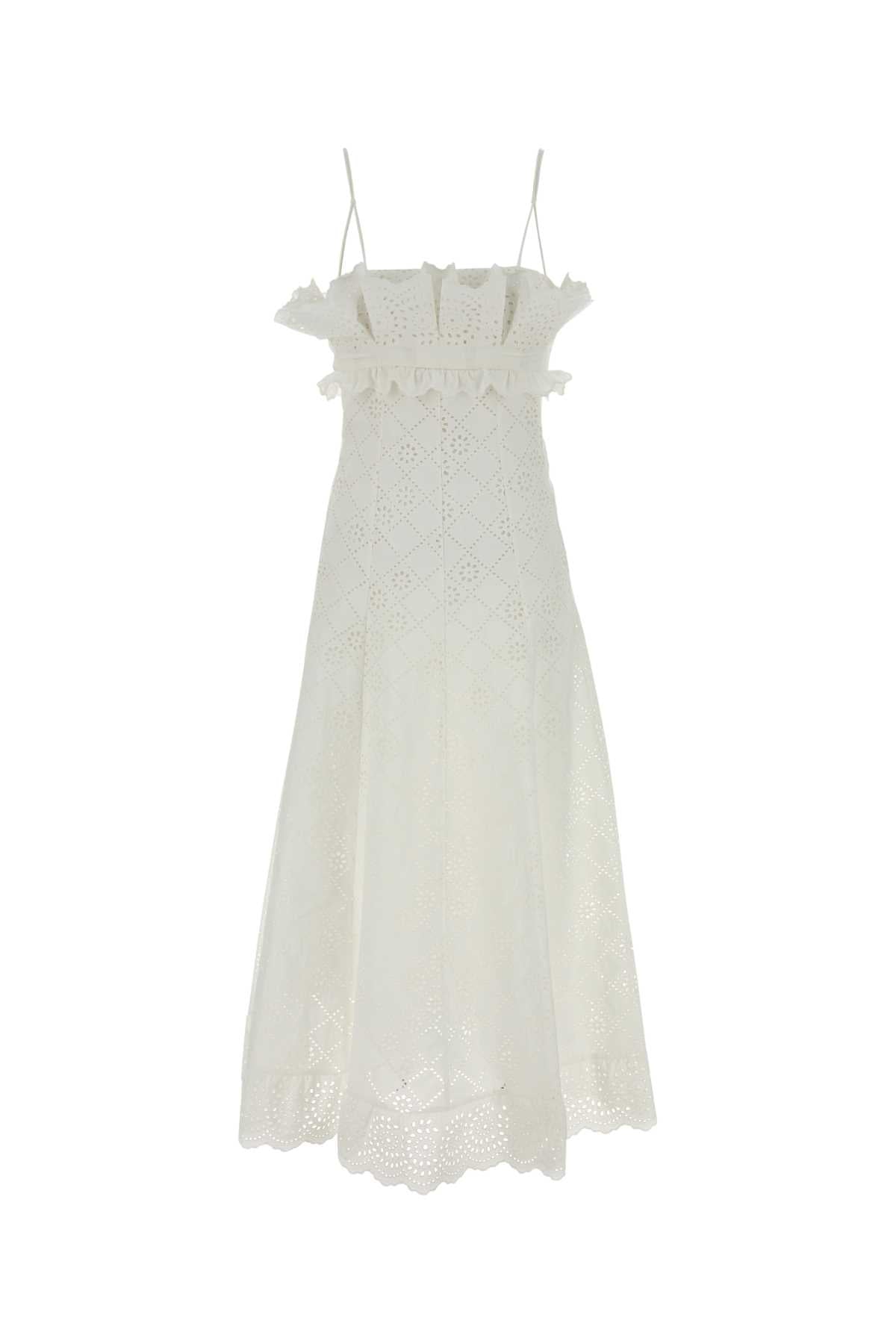 Alberta Ferretti Women White Broderie Anglaise Dress ALBERTA FERRETTI