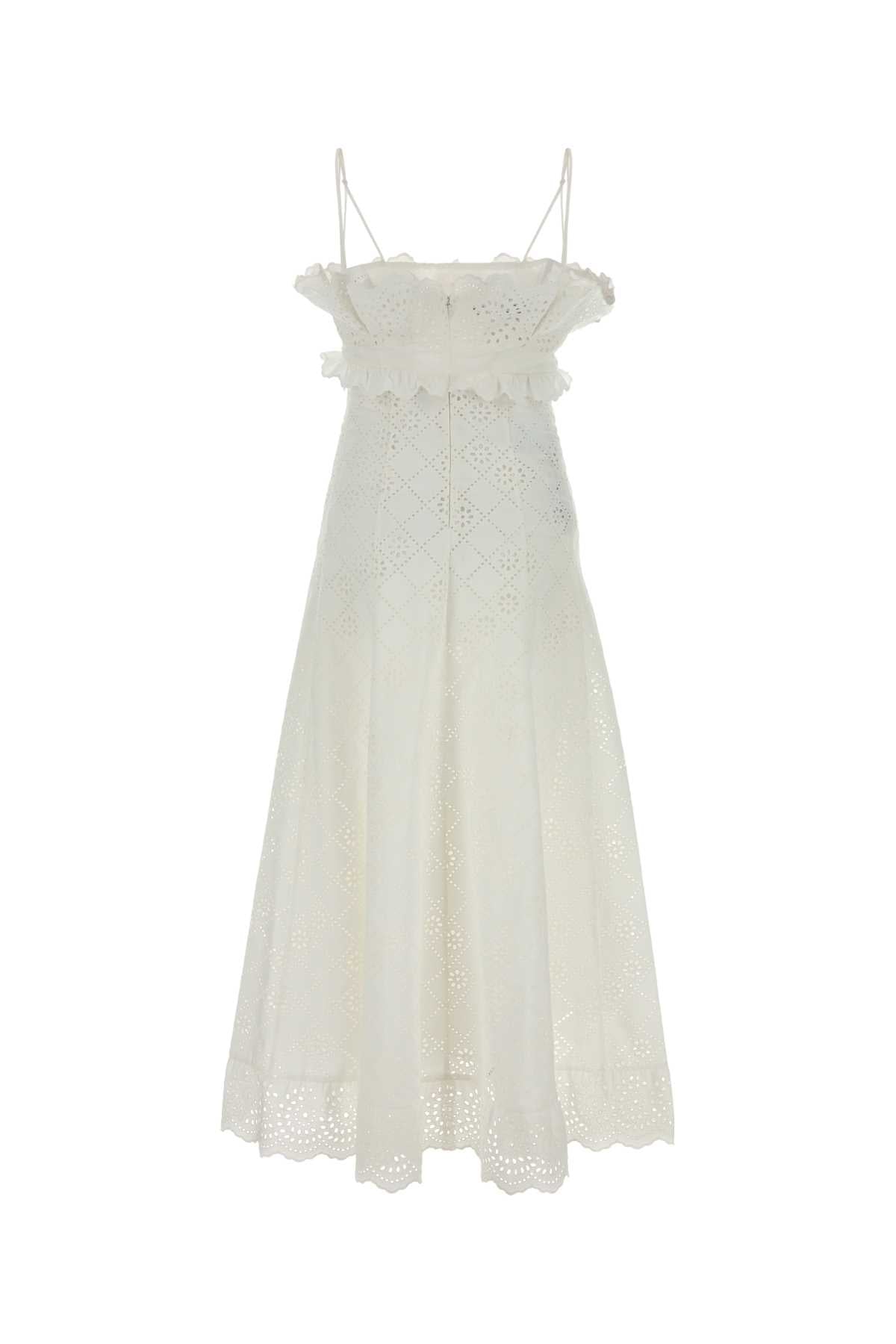 Alberta Ferretti Women White Broderie Anglaise Dress ALBERTA FERRETTI