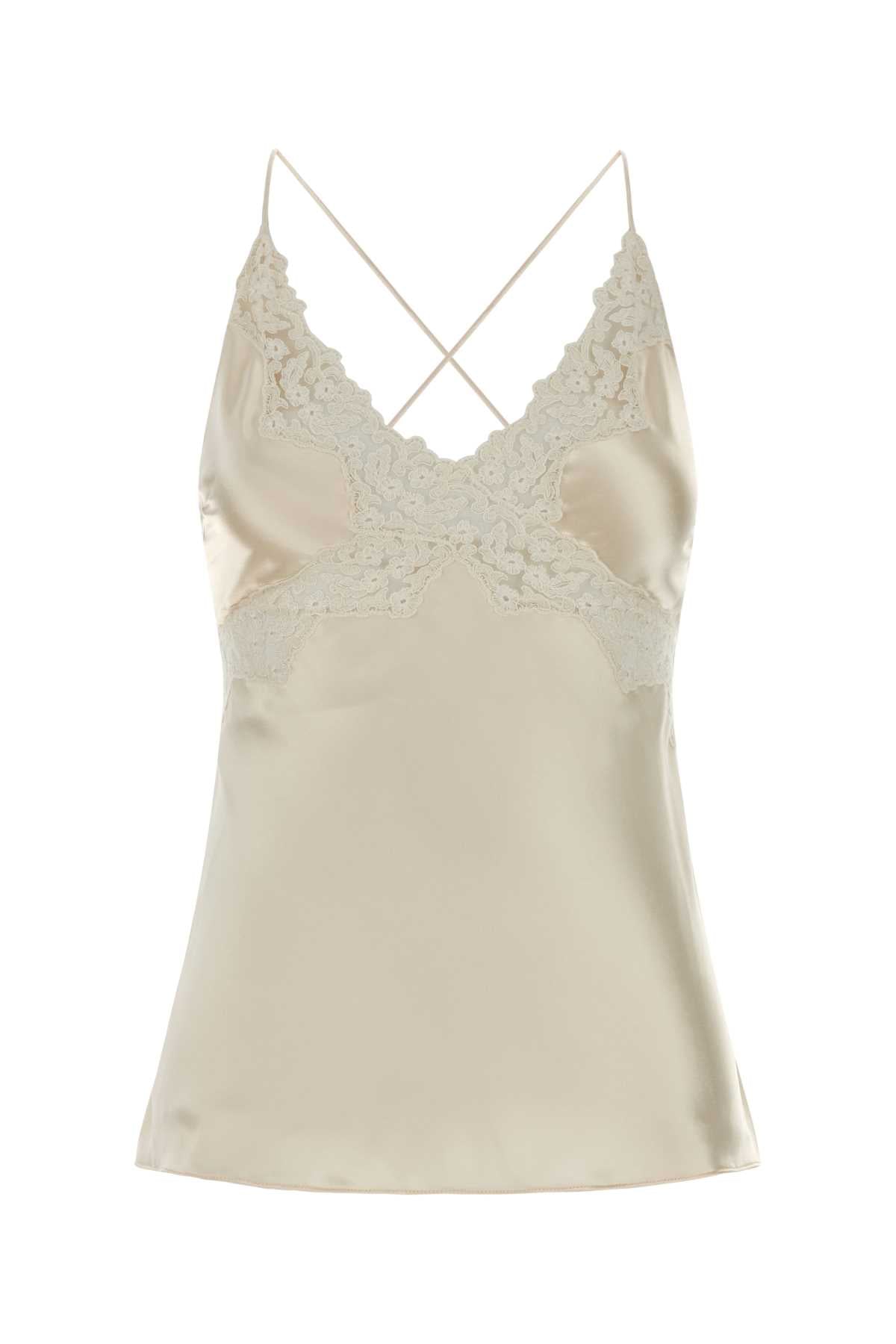 Alberta Ferretti Women Ivory Satin Top ALBERTA FERRETTI
