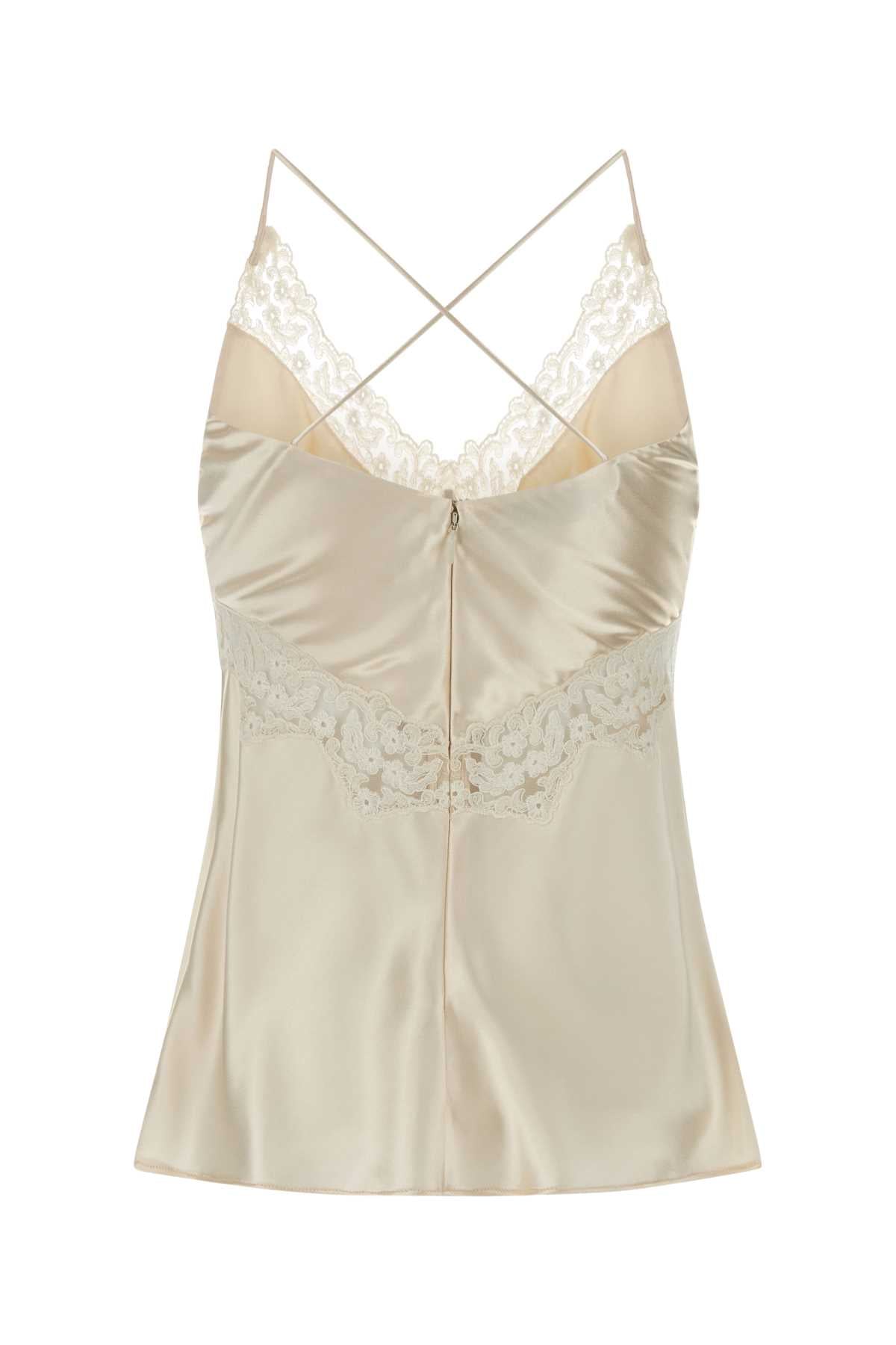 Alberta Ferretti Women Ivory Satin Top ALBERTA FERRETTI
