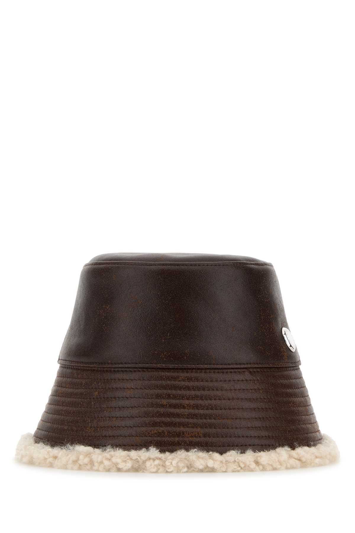 Stella Mccartney Women Brown Synthetic Leather Bucket Hat STELLA MCCARTNEY