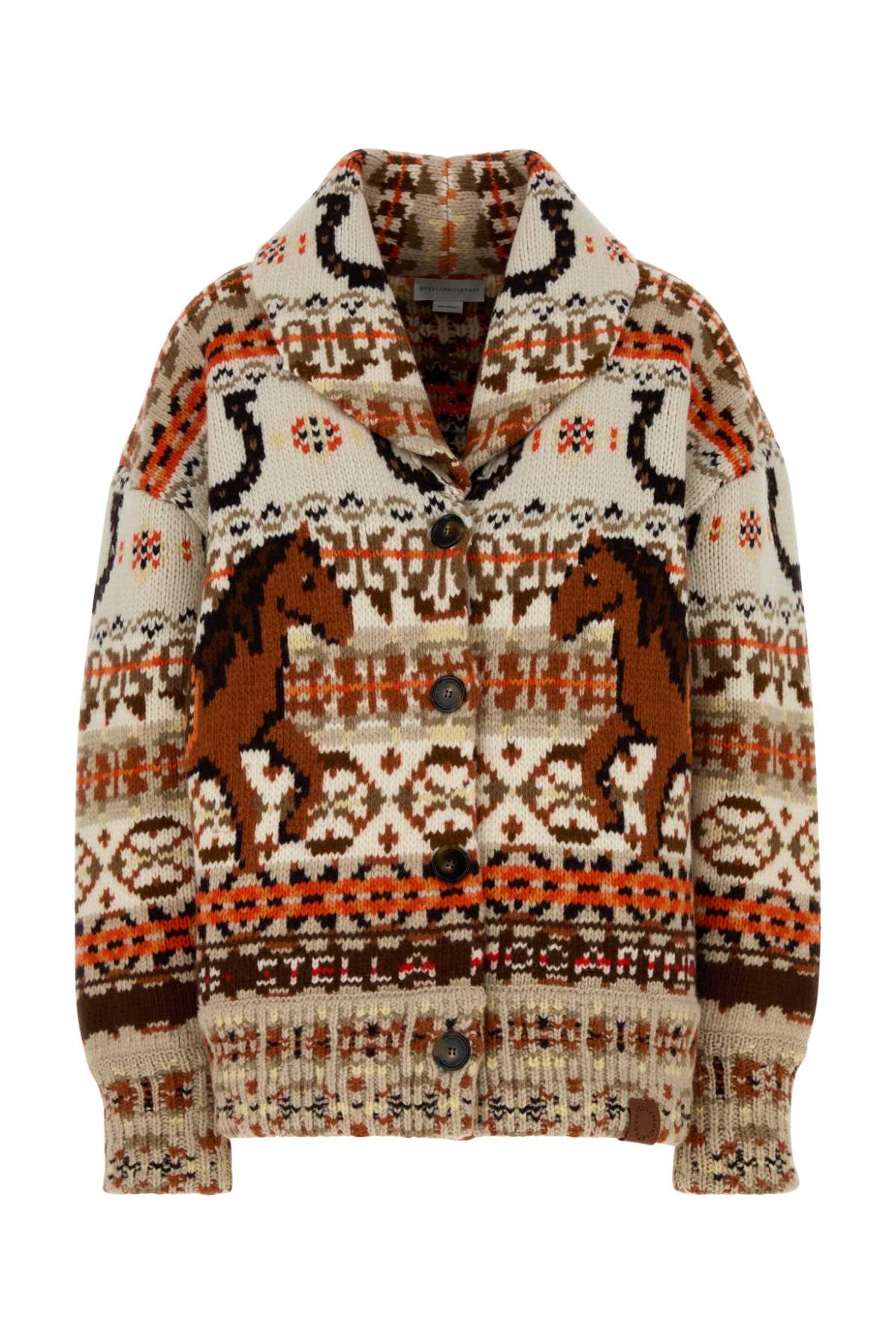 Stella Mccartney Women Embroidered Wool Fair Isle Oversize Cardigan