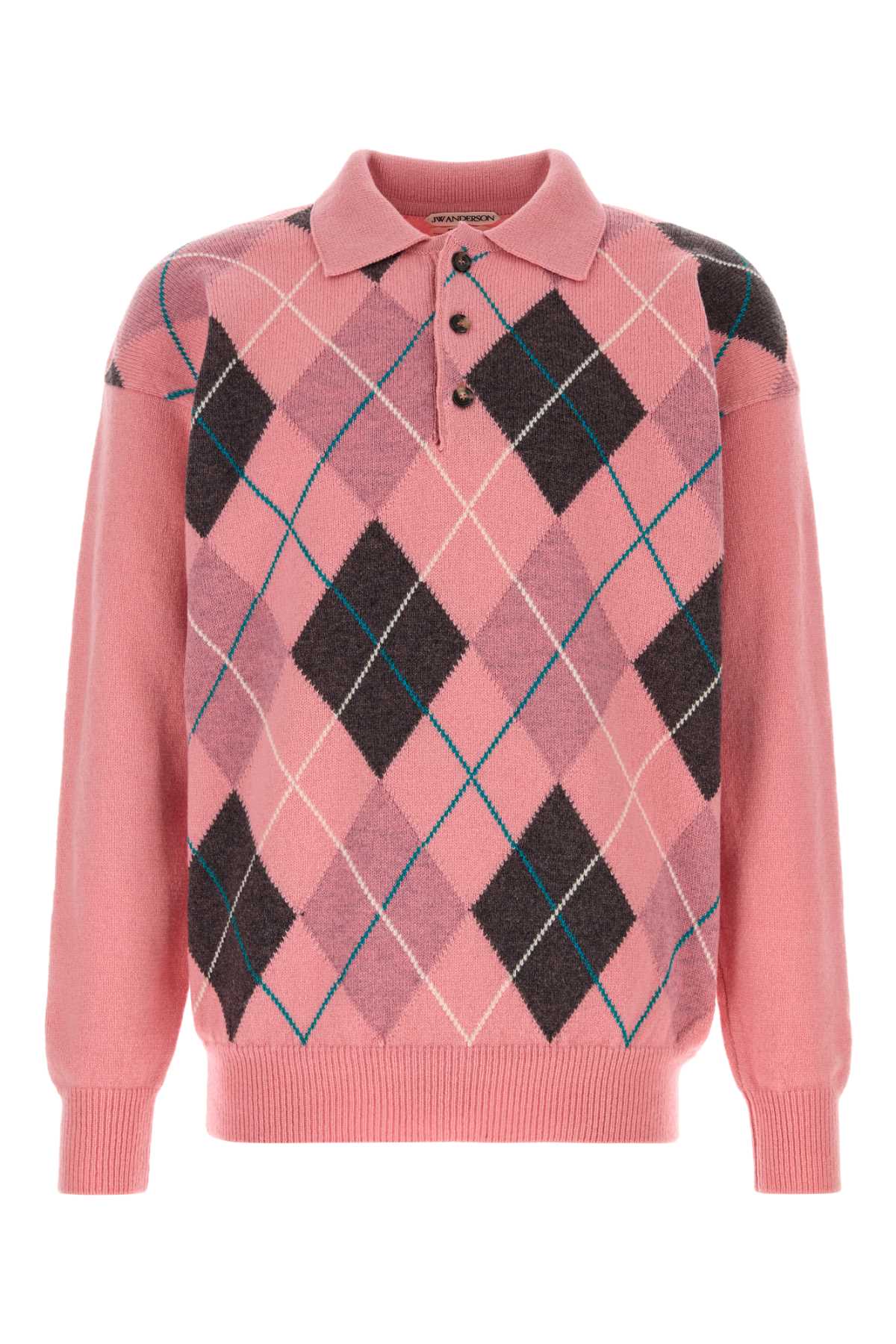 Jw Anderson Men Pink Wool Polo Shirt J.W. ANDERSON