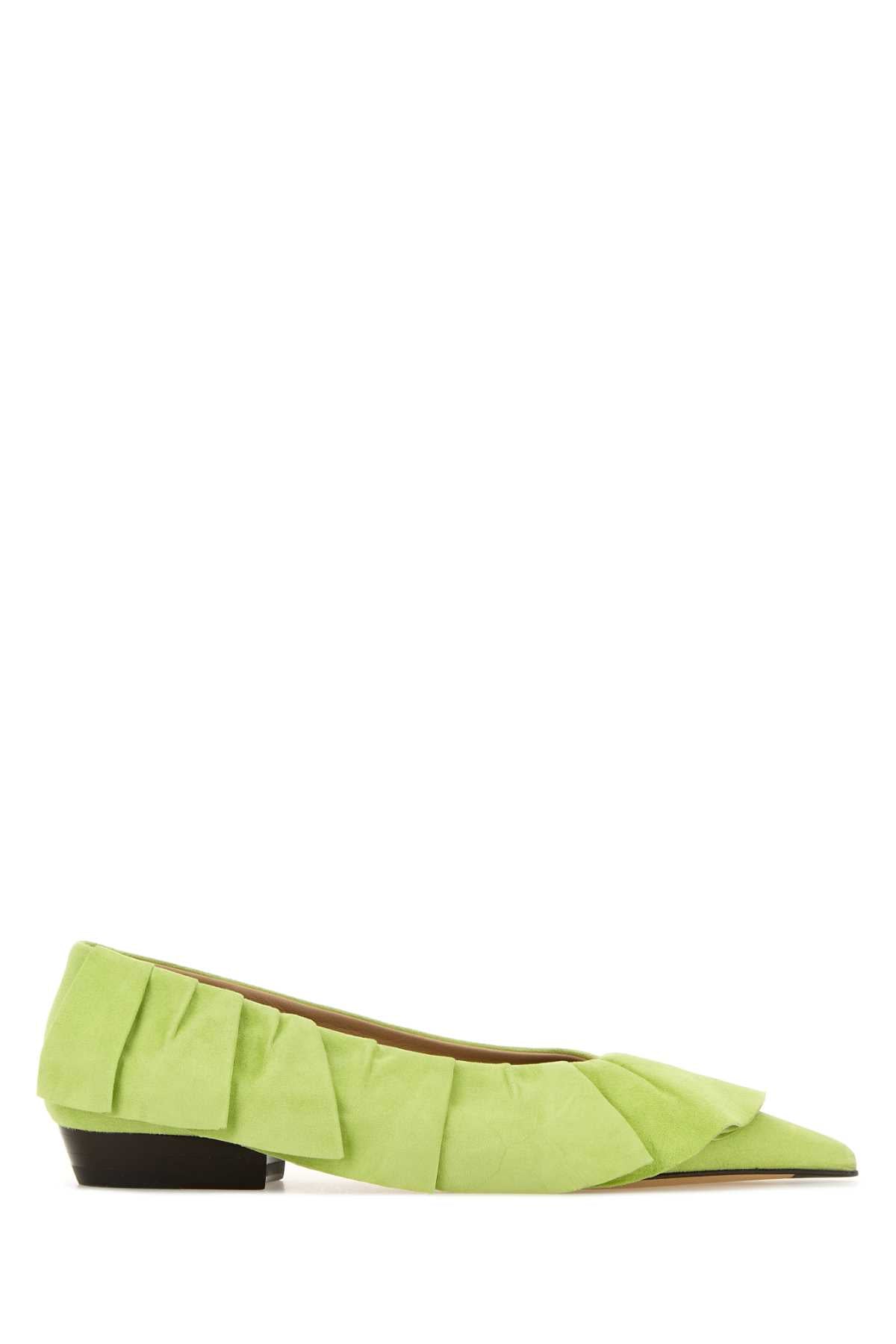 Jw Anderson Women Pastel Green Suede Ballerinas J.W. ANDERSON