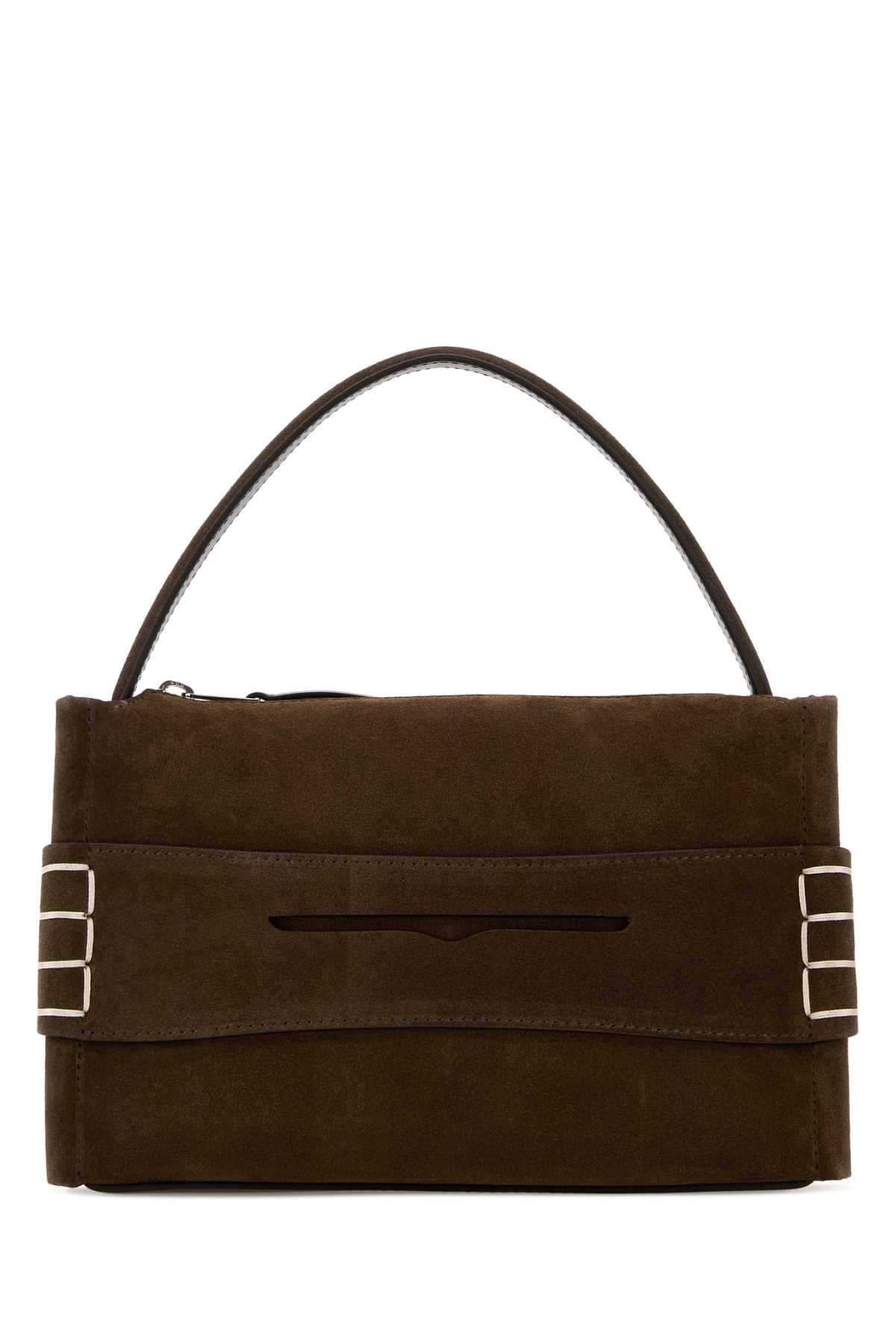 Jw Anderson Women Brown Suede Small Loafer Handbag J.W. ANDERSON