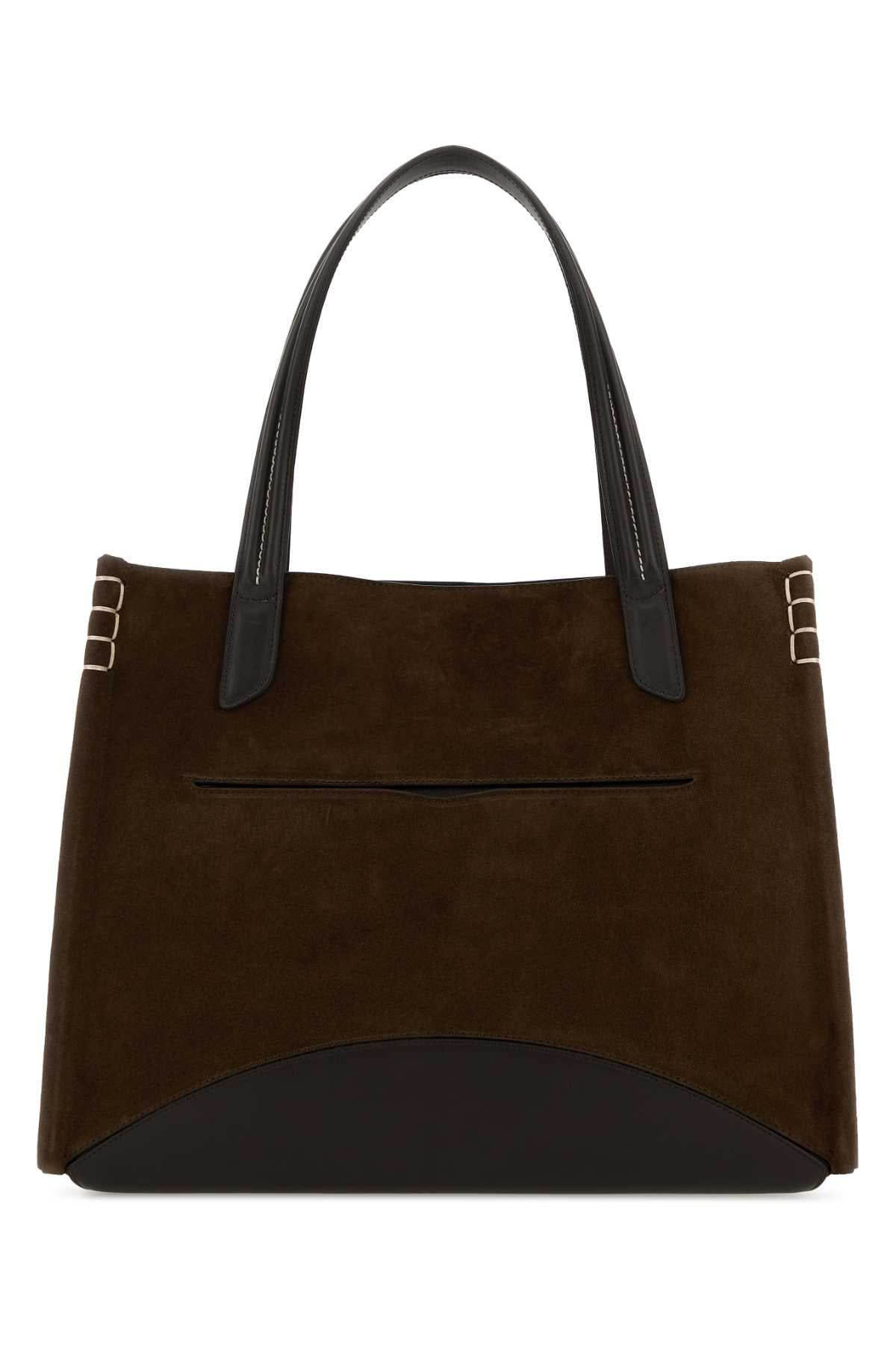 Jw Anderson Women Brown Suede Loafer Shopping Bag J.W. ANDERSON