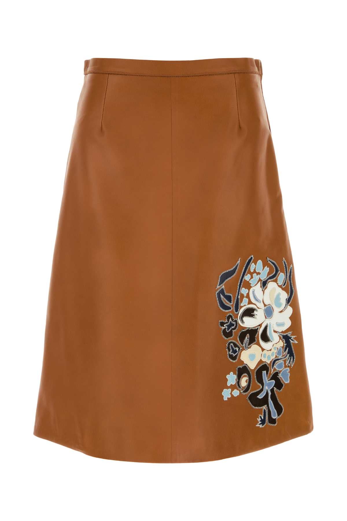 Marni Women Caramel Leather Skirt MARNI