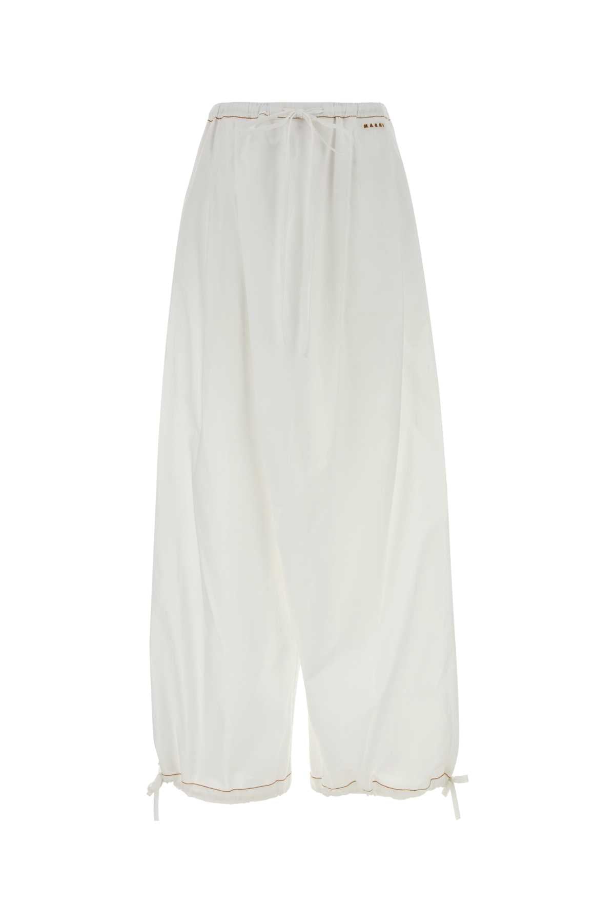 Marni Women White Poplin Wide-Leg MARNI