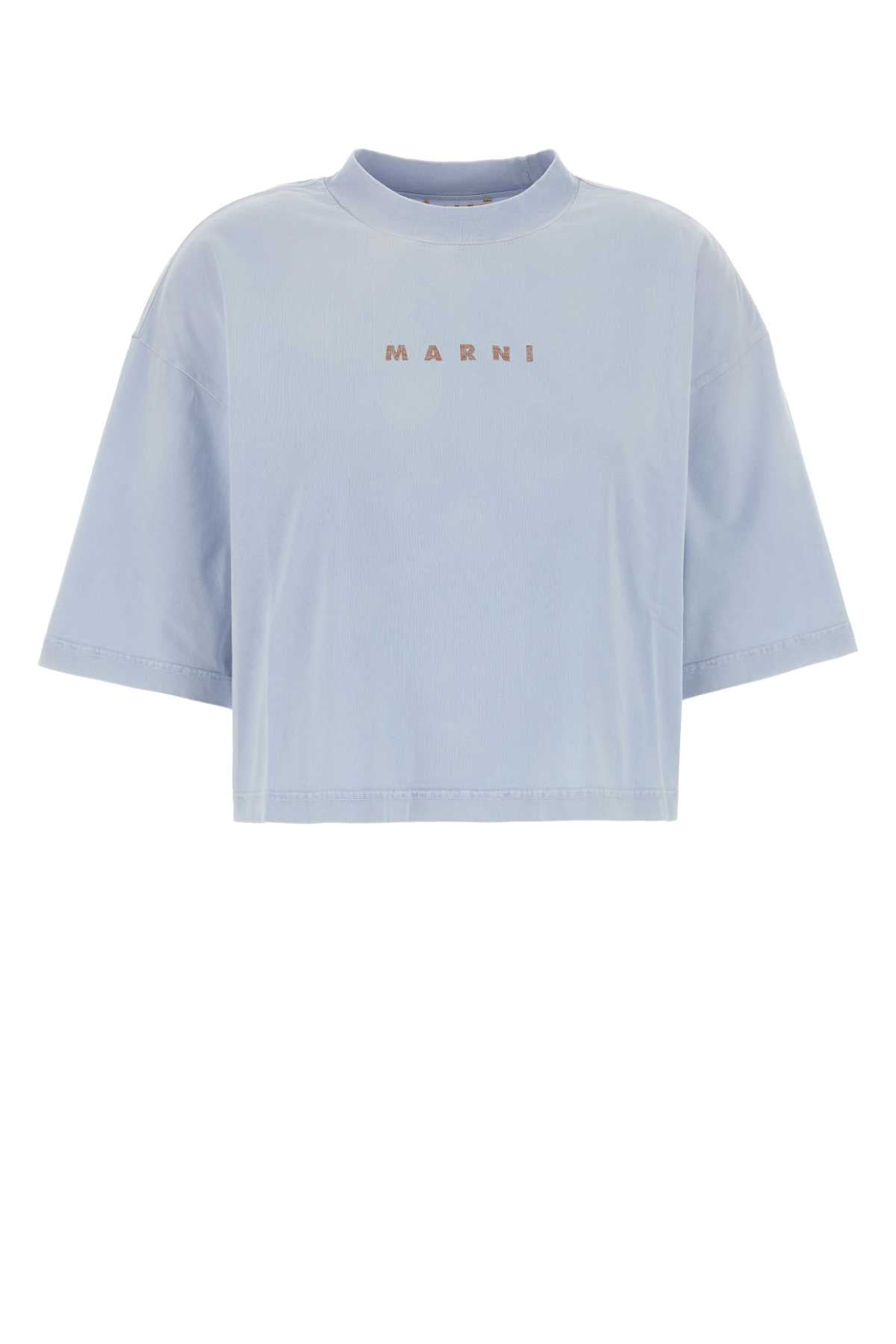 Marni Women Powder Blue Cotton T-Shirt MARNI