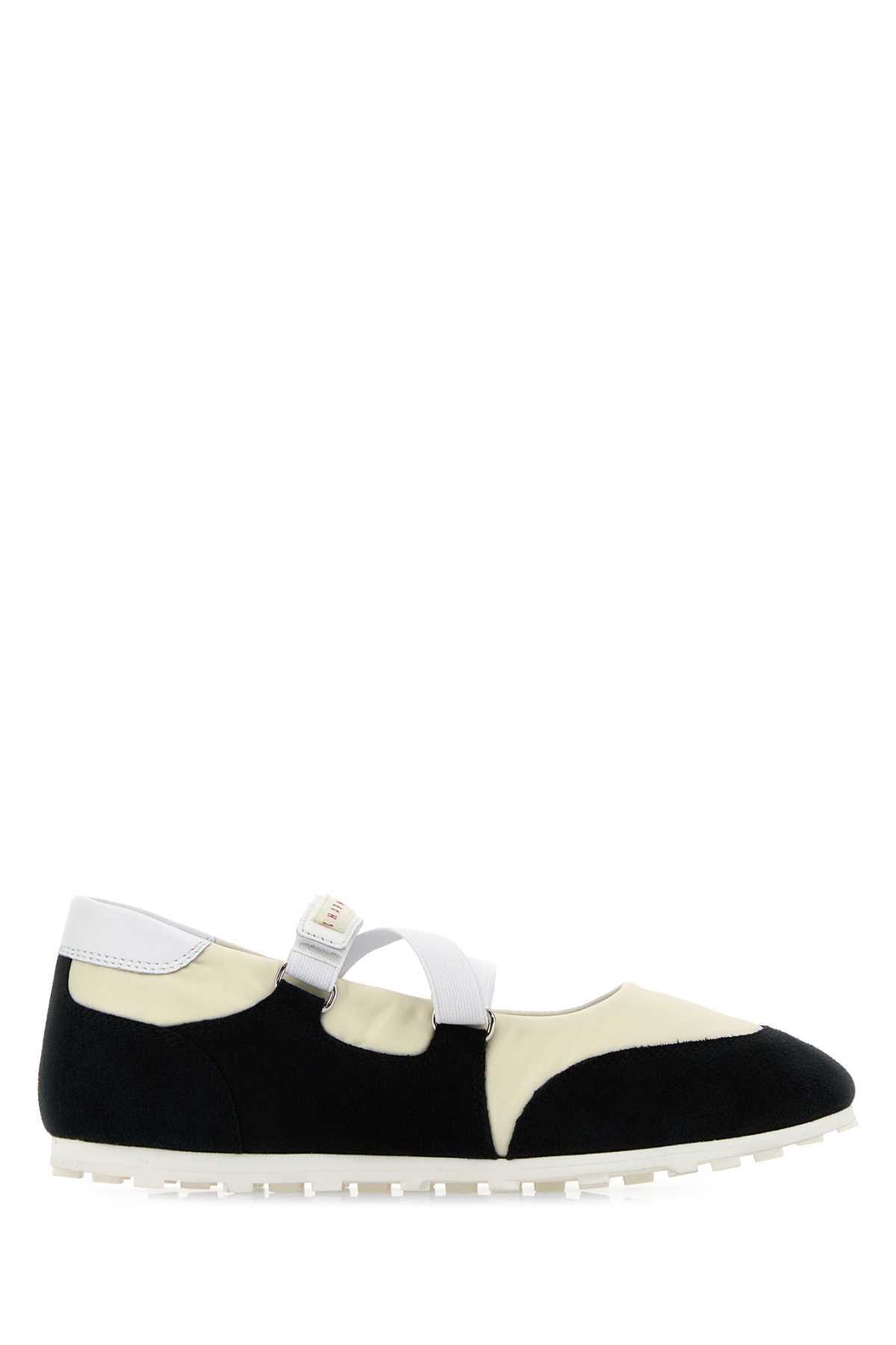 Marni Women Two-Tone Suede And Fabric Ballerinas MARNI