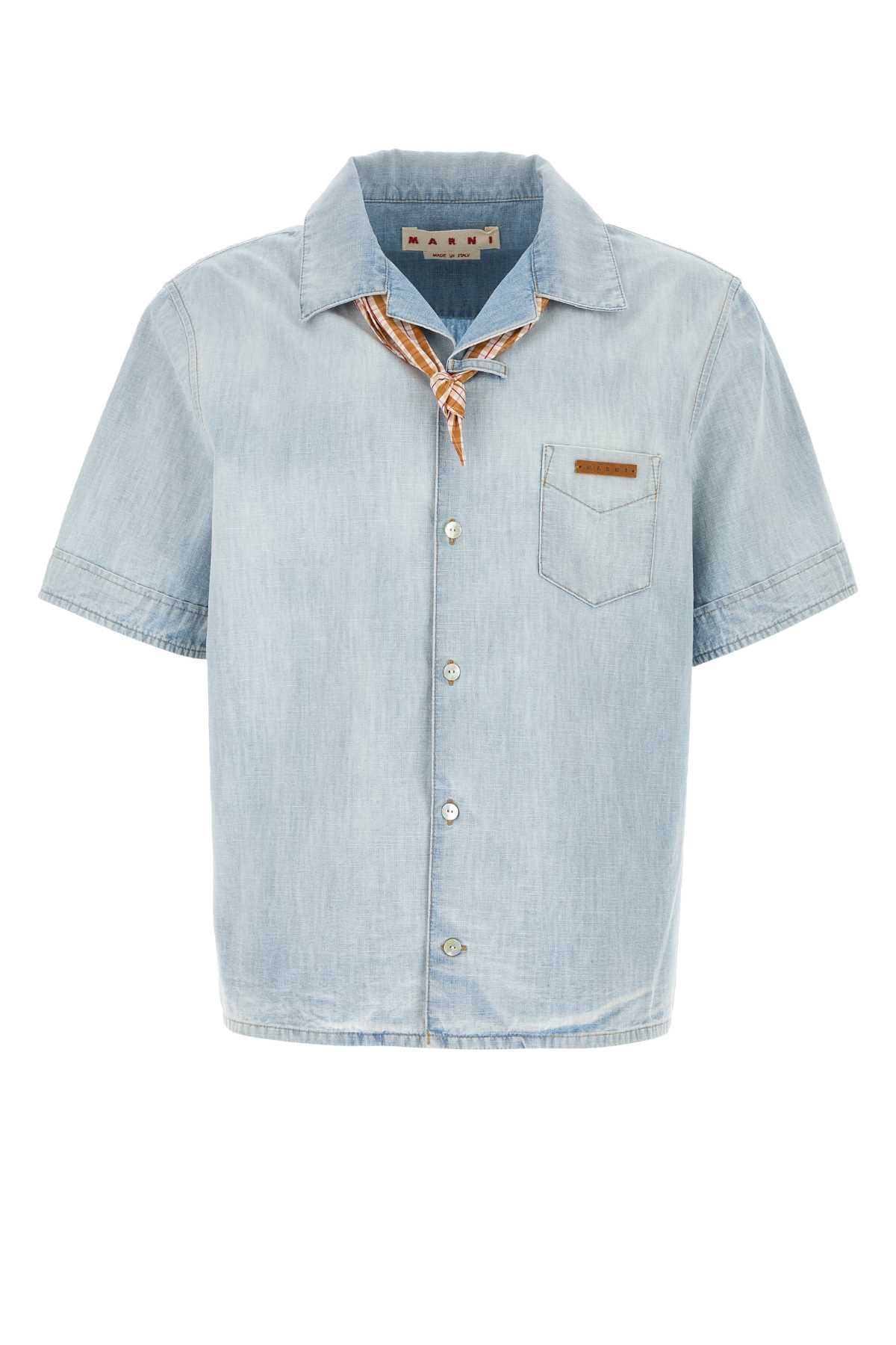 Marni Men Light-Blue Chambray Shirt MARNI