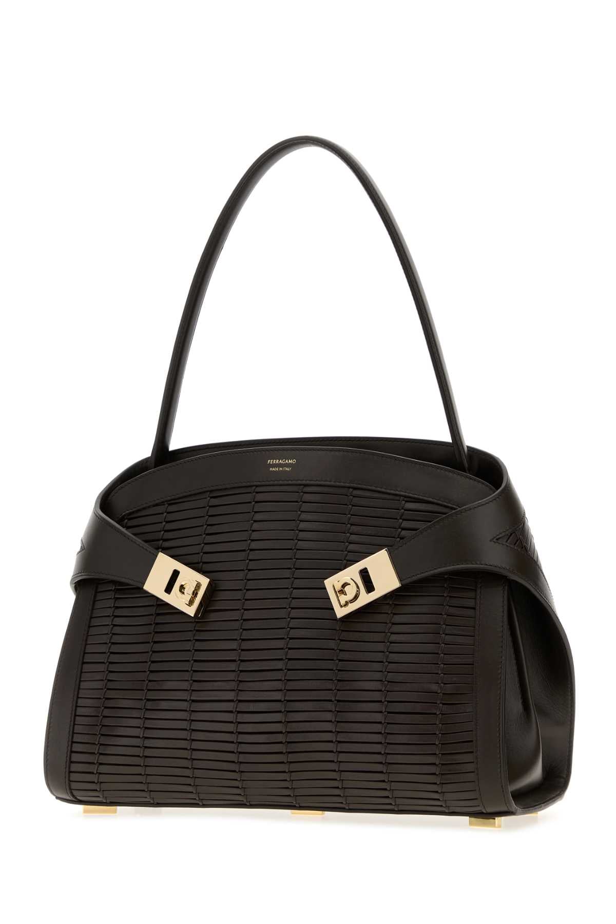 Salvatore Ferragamo Women Dark Brown Leather Hug Handbag FERRAGAMO