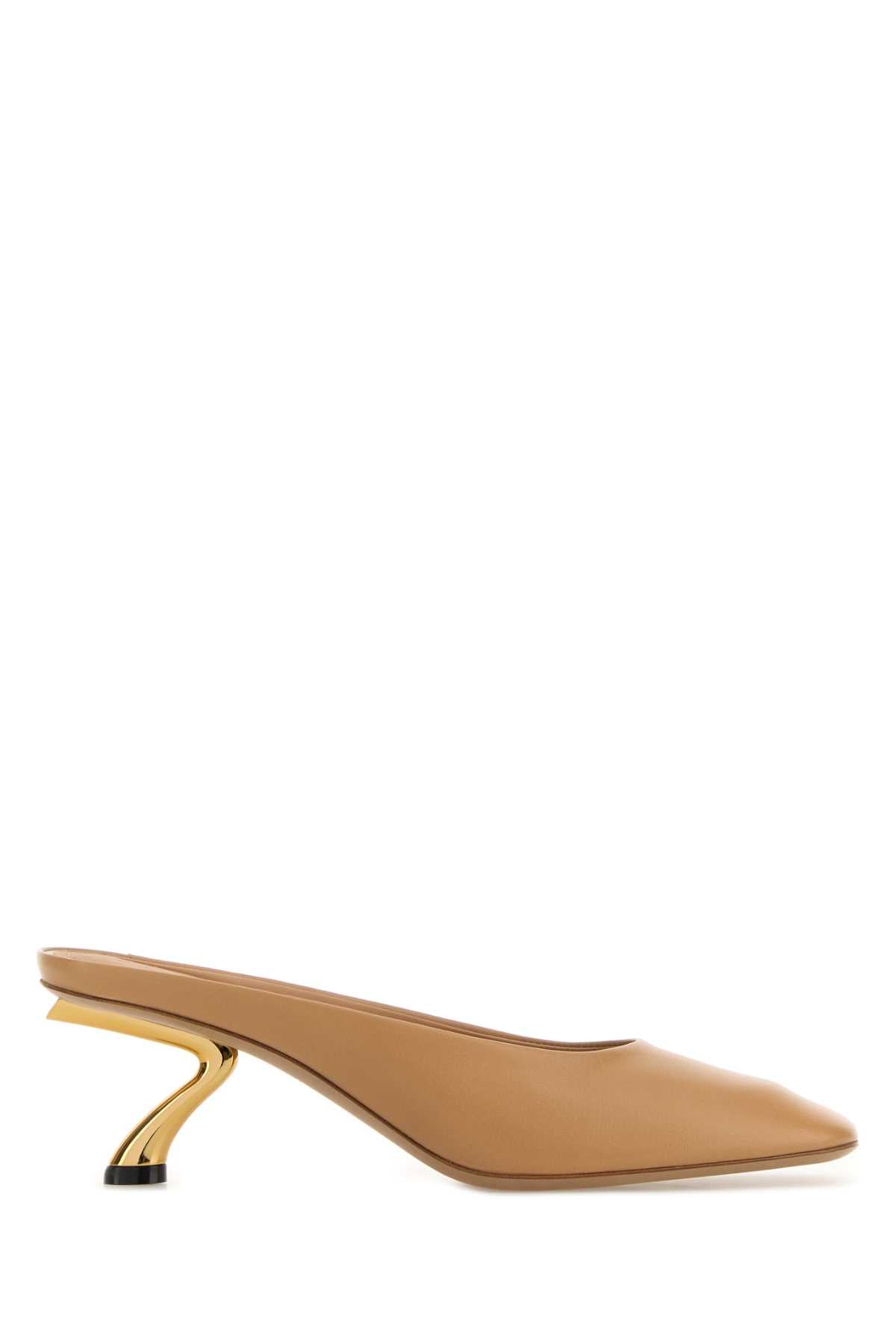 Salvatore Ferragamo Women Beige Leather Safi 55 Mules FERRAGAMO