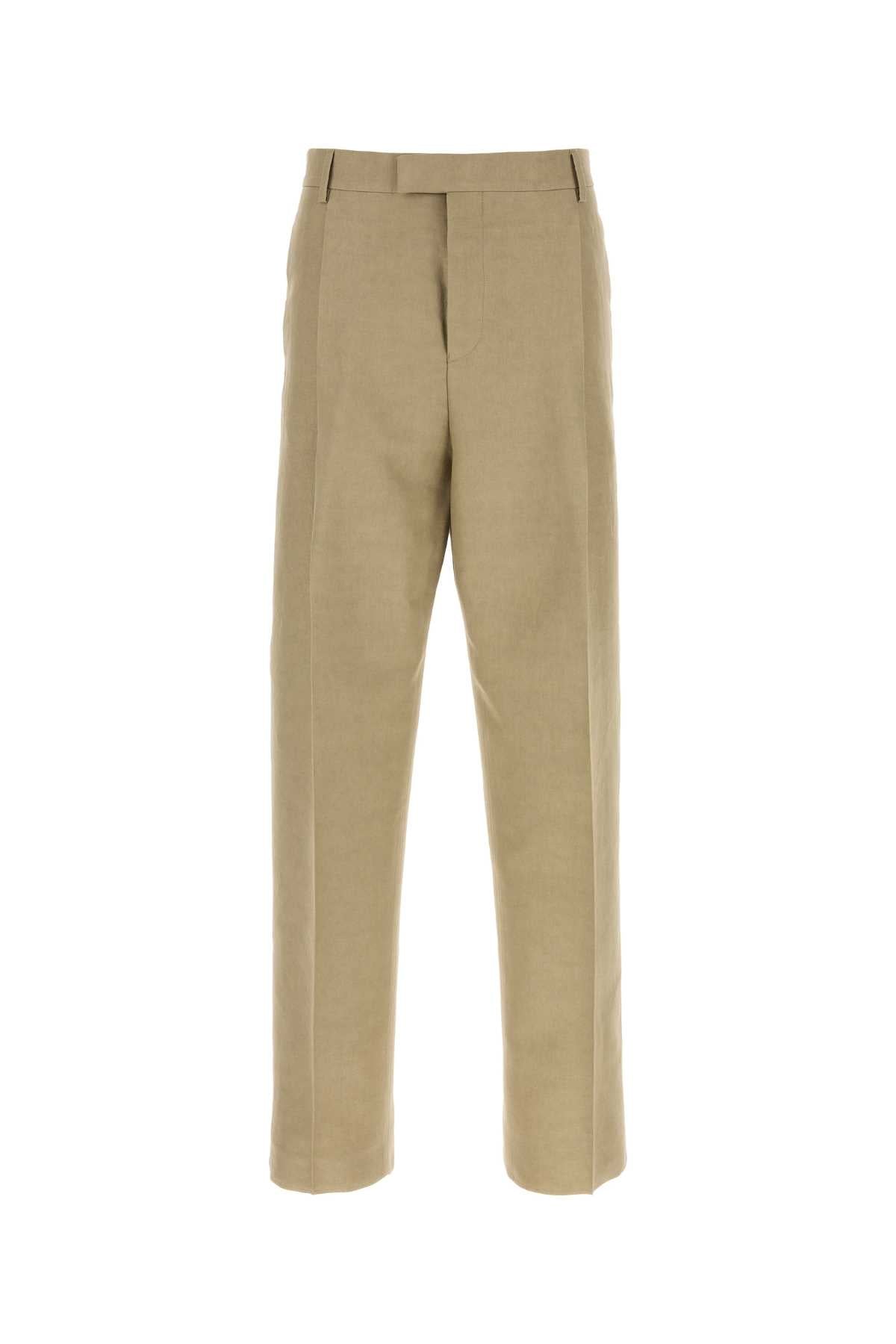 Salvatore Ferragamo Men Cappuccino Cotton Blend Pant FERRAGAMO