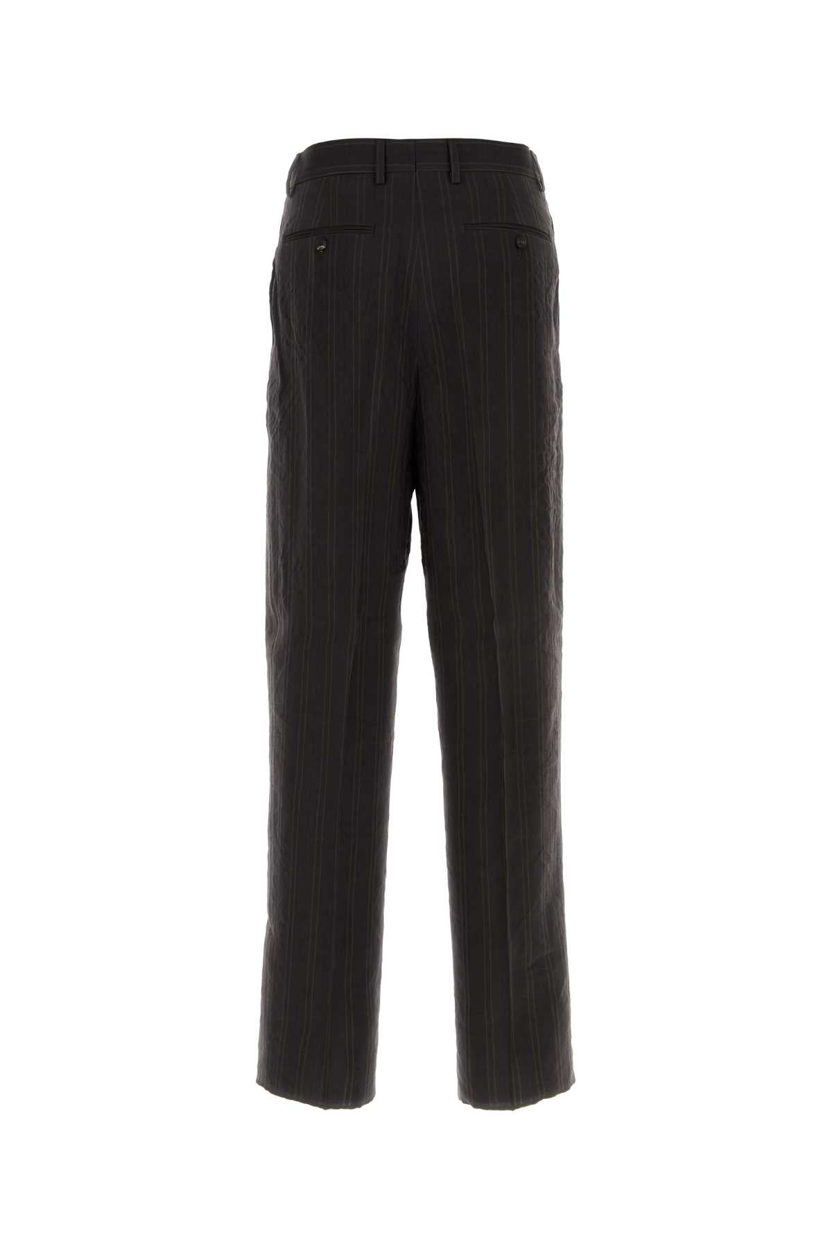 Salvatore Ferragamo Men Embroidered Linen Blend Pant FERRAGAMO