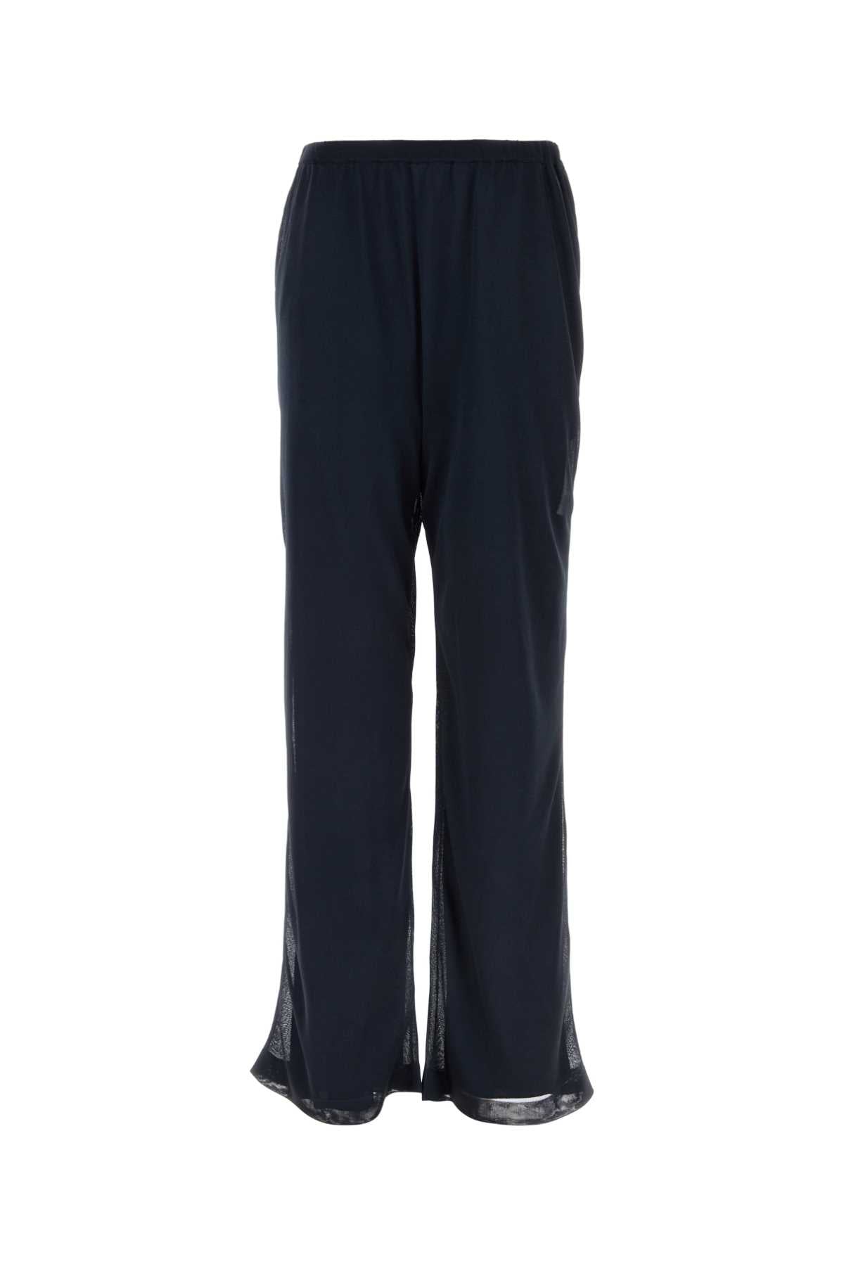 Salvatore Ferragamo Women Navy Blue Polyester Pant FERRAGAMO