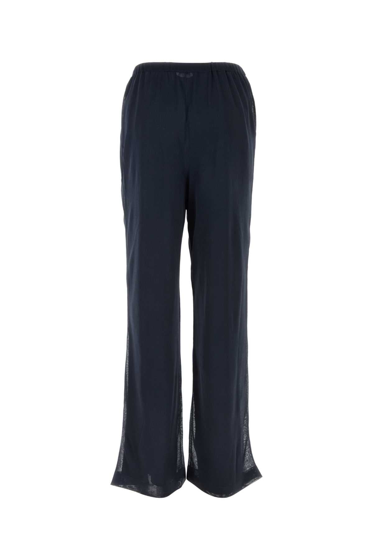 Salvatore Ferragamo Women Navy Blue Polyester Pant FERRAGAMO
