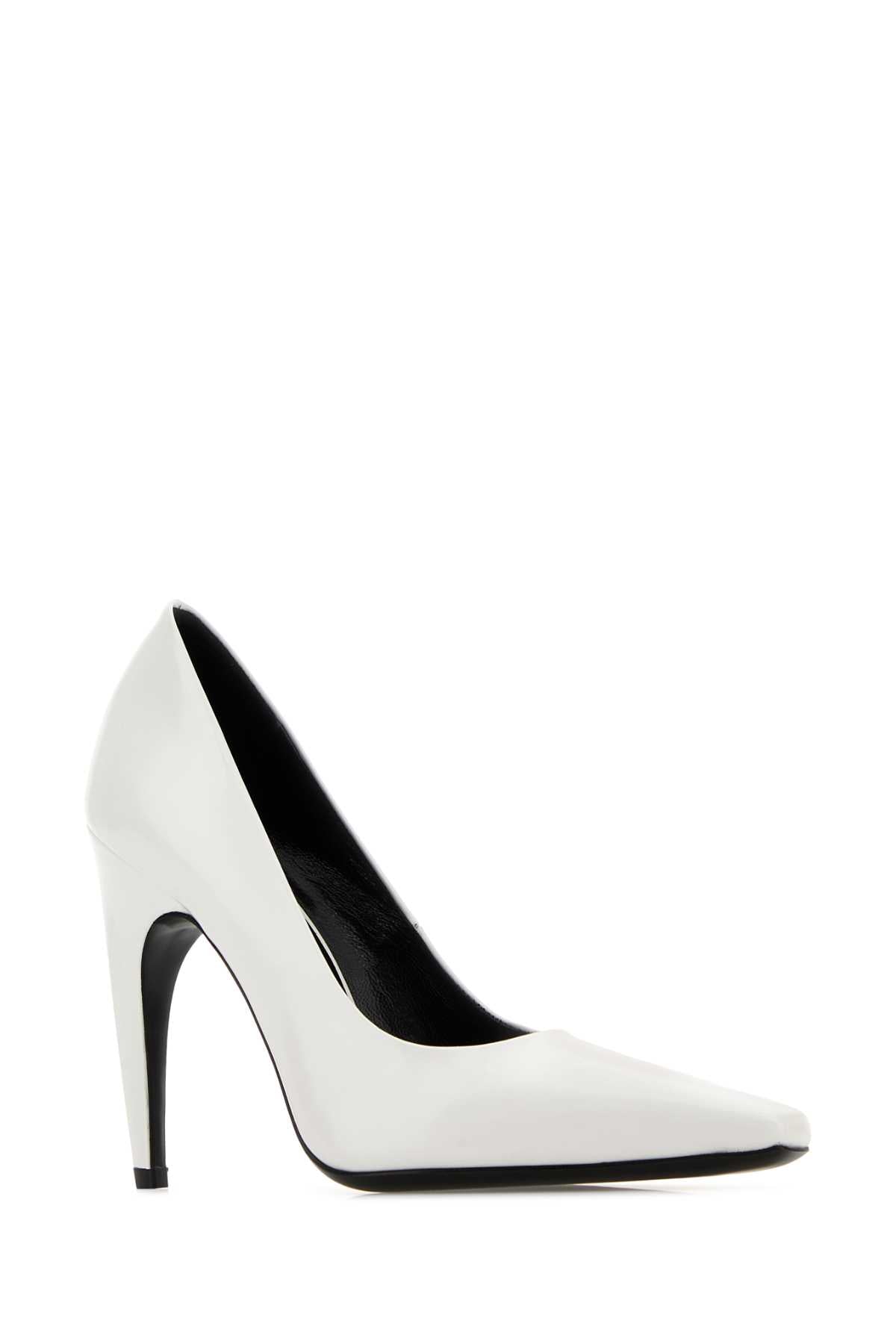 Jude Women White Leather Fame Pumps JUDE