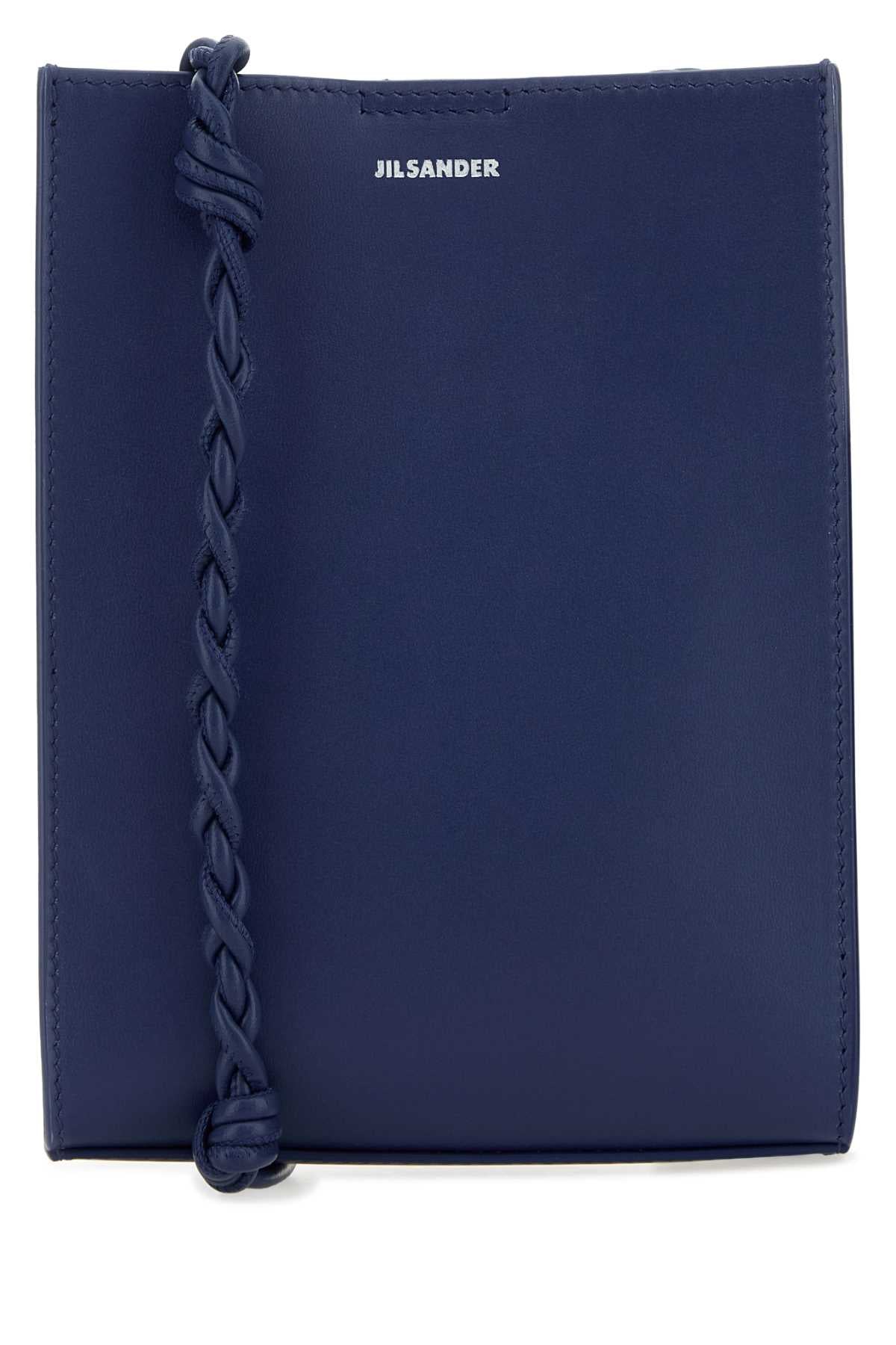 Jil Sander Women Navy Blue Leather Small Tangle Shoulder Bag JIL SANDER